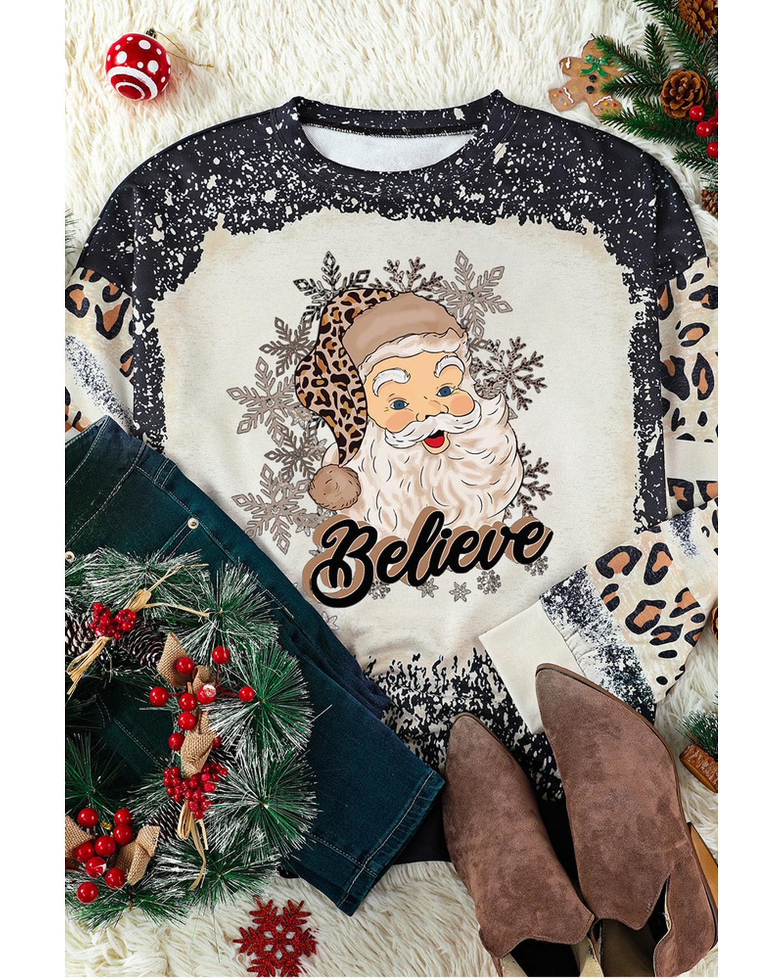 Azura Exchange Santa Clause Bleach Print Graphic Sweatshirt - L Secondary image