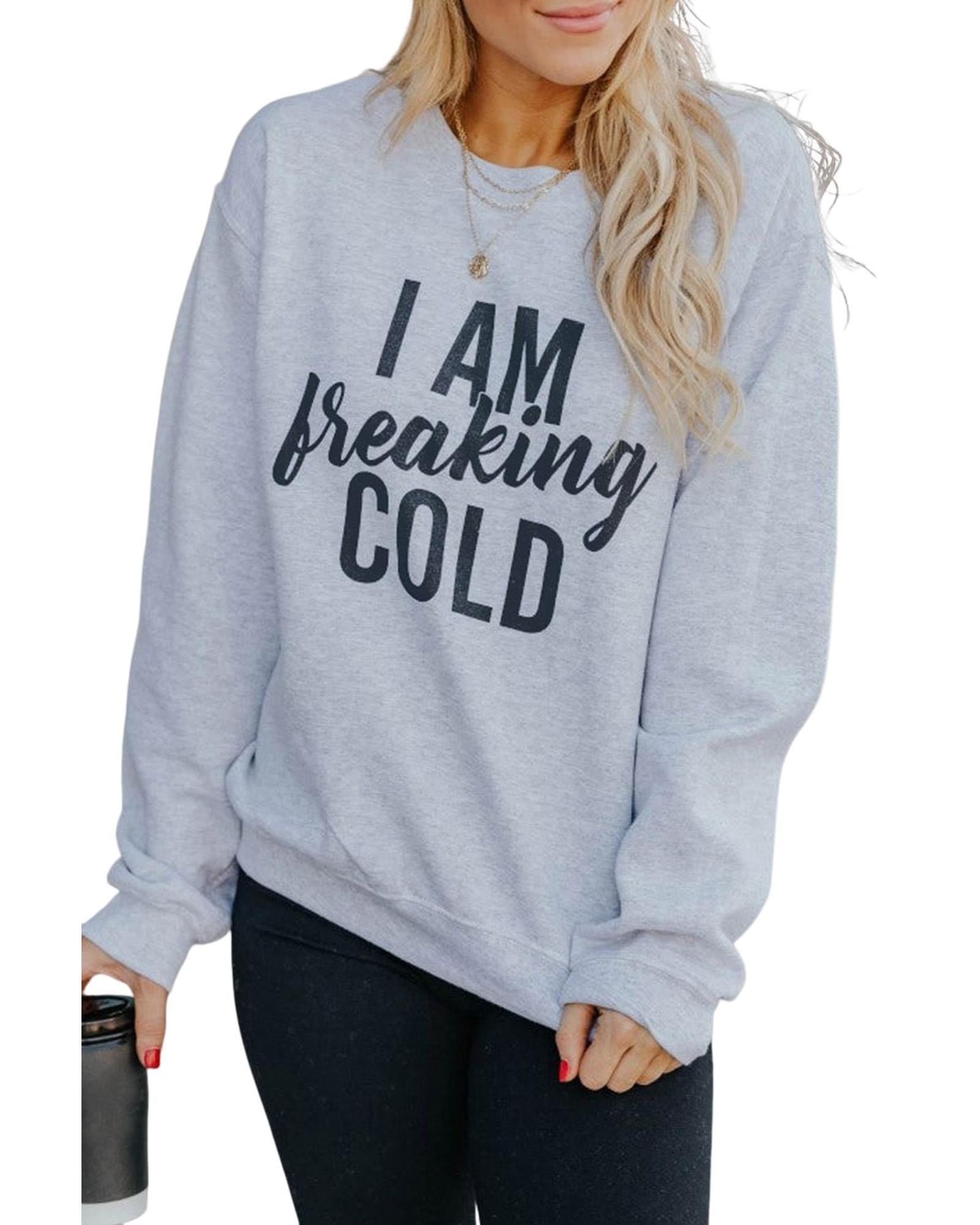 Azura Exchange Breaking COLD Letter Print Sweatshirt - S Secondary image