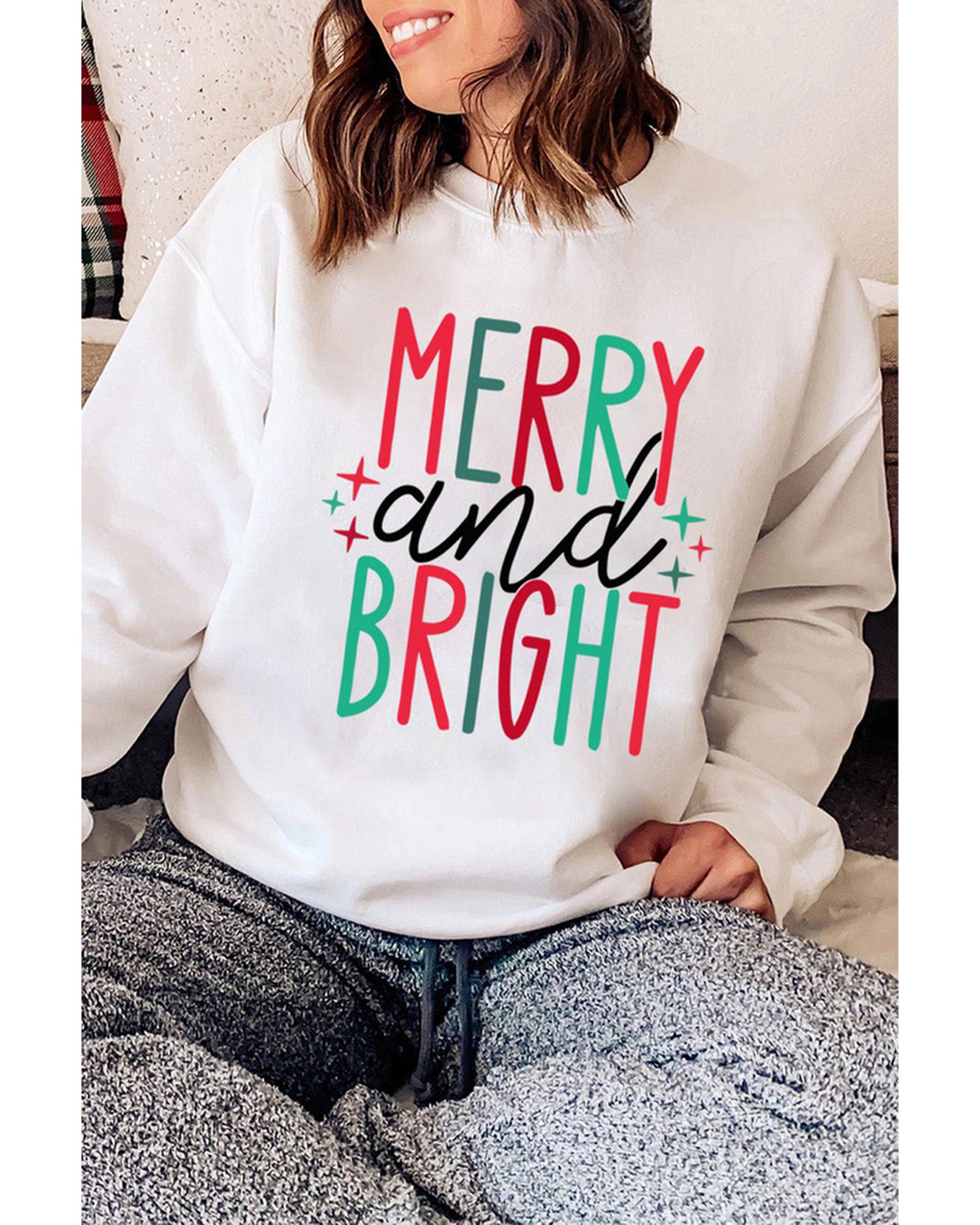 Azura Exchange Merry and Bright Long Sleeve Graphic Sweatshirt - S Main image