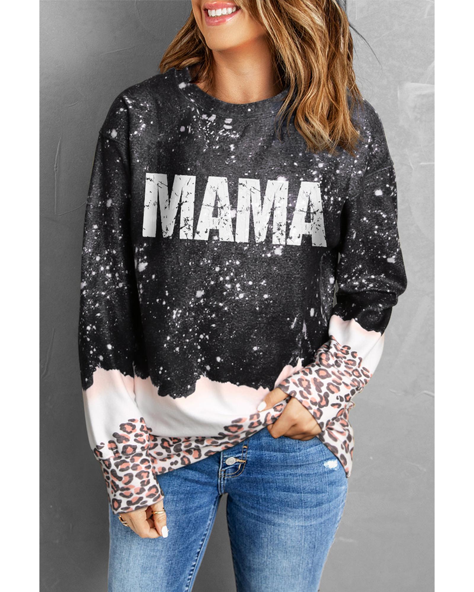 Azura Exchange Leopard Trim Pullover Sweatshirt - S Secondary image