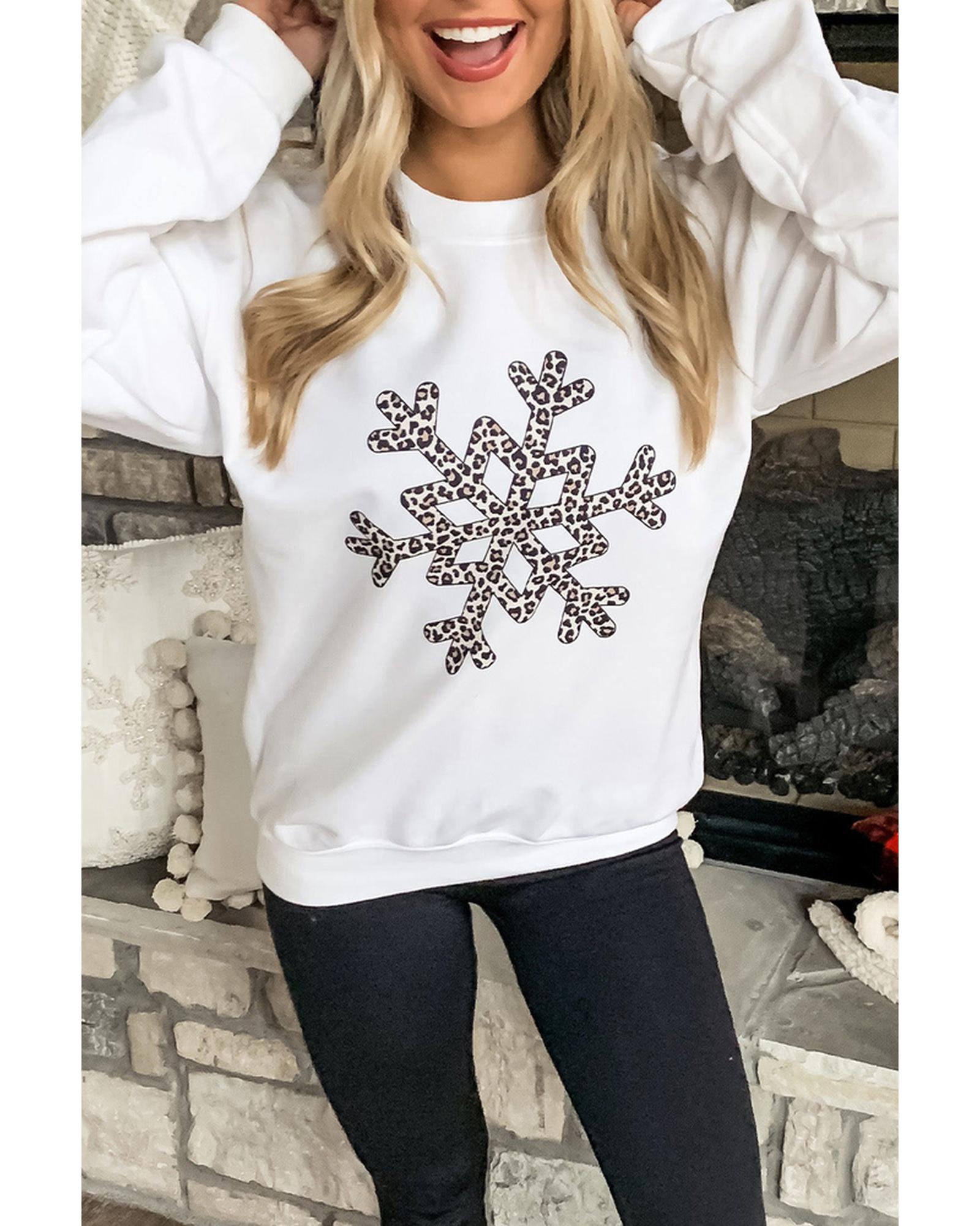 Azura Exchange Leopard Snowflake Pullover Sweatshirt - XL Main image