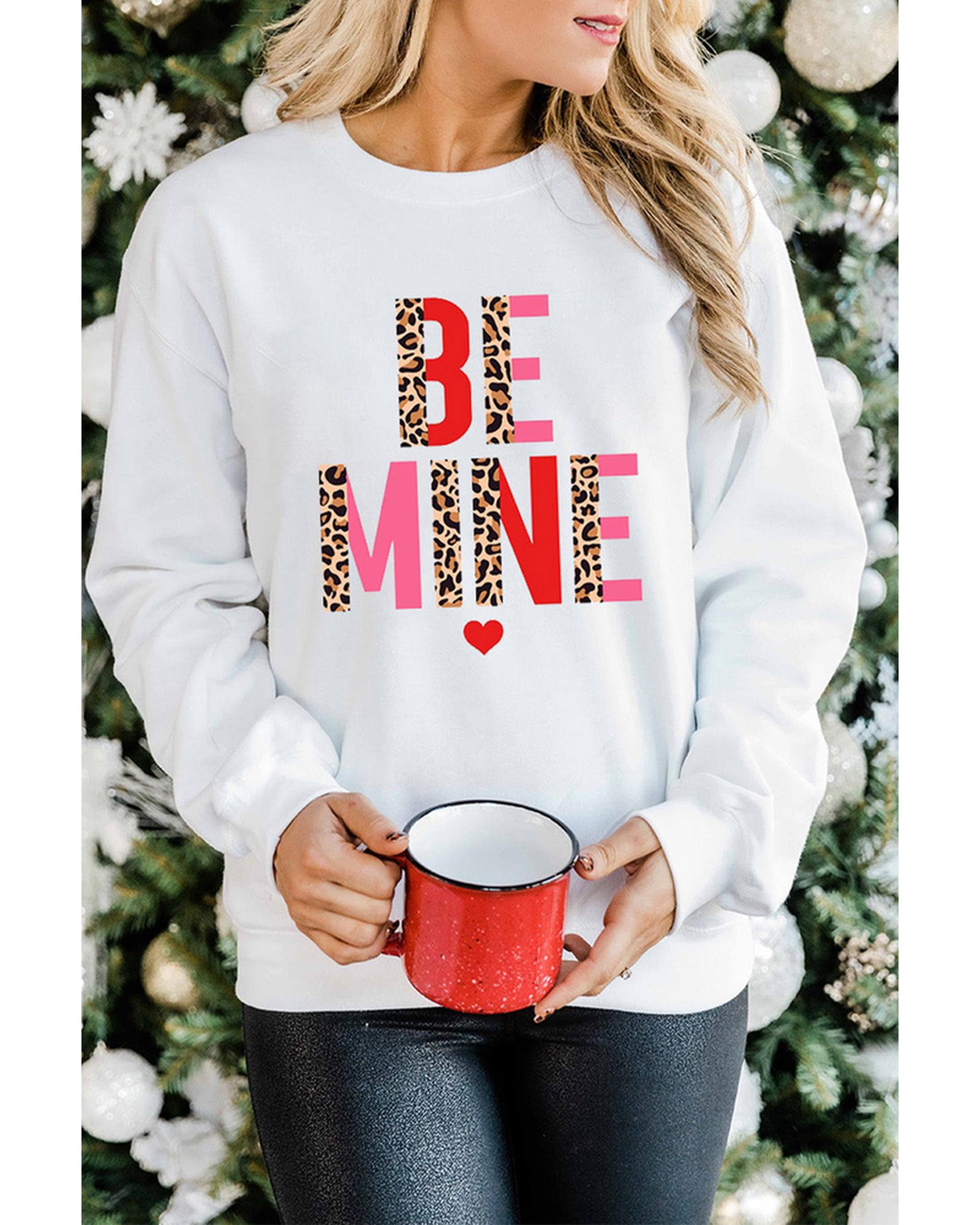 Azura Exchange Leopard Heart Print Long Sleeve Sweatshirt - S Main image