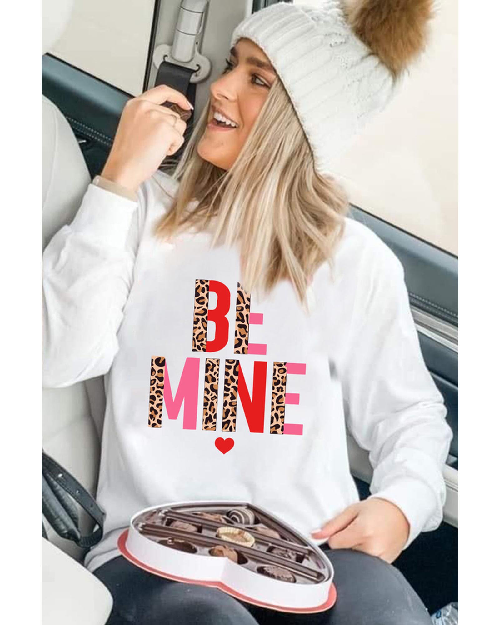 Azura Exchange Leopard Heart Print Long Sleeve Sweatshirt - S Secondary image