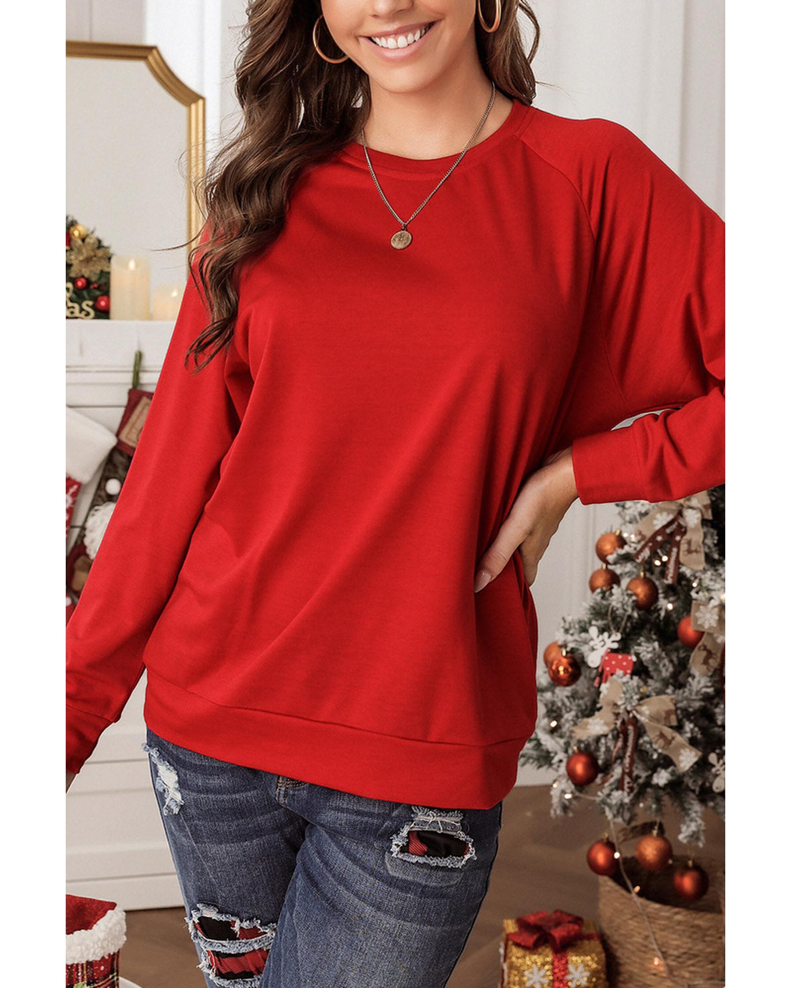 Azura Exchange Round Neck Raglan Sleeve Sweatshirt - S Secondary image