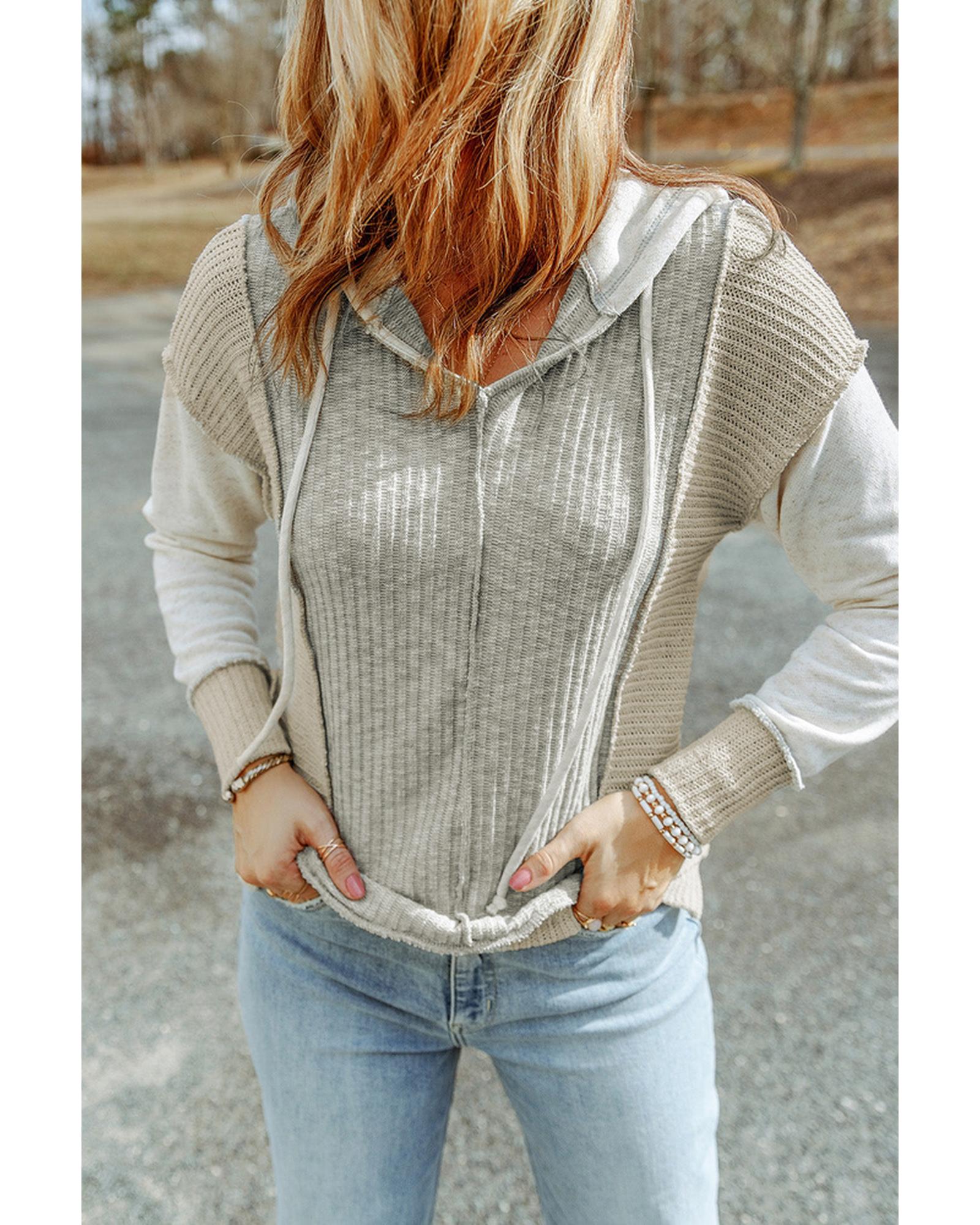 Azura Exchange Patchwork Knit Hoodie - XL Main image