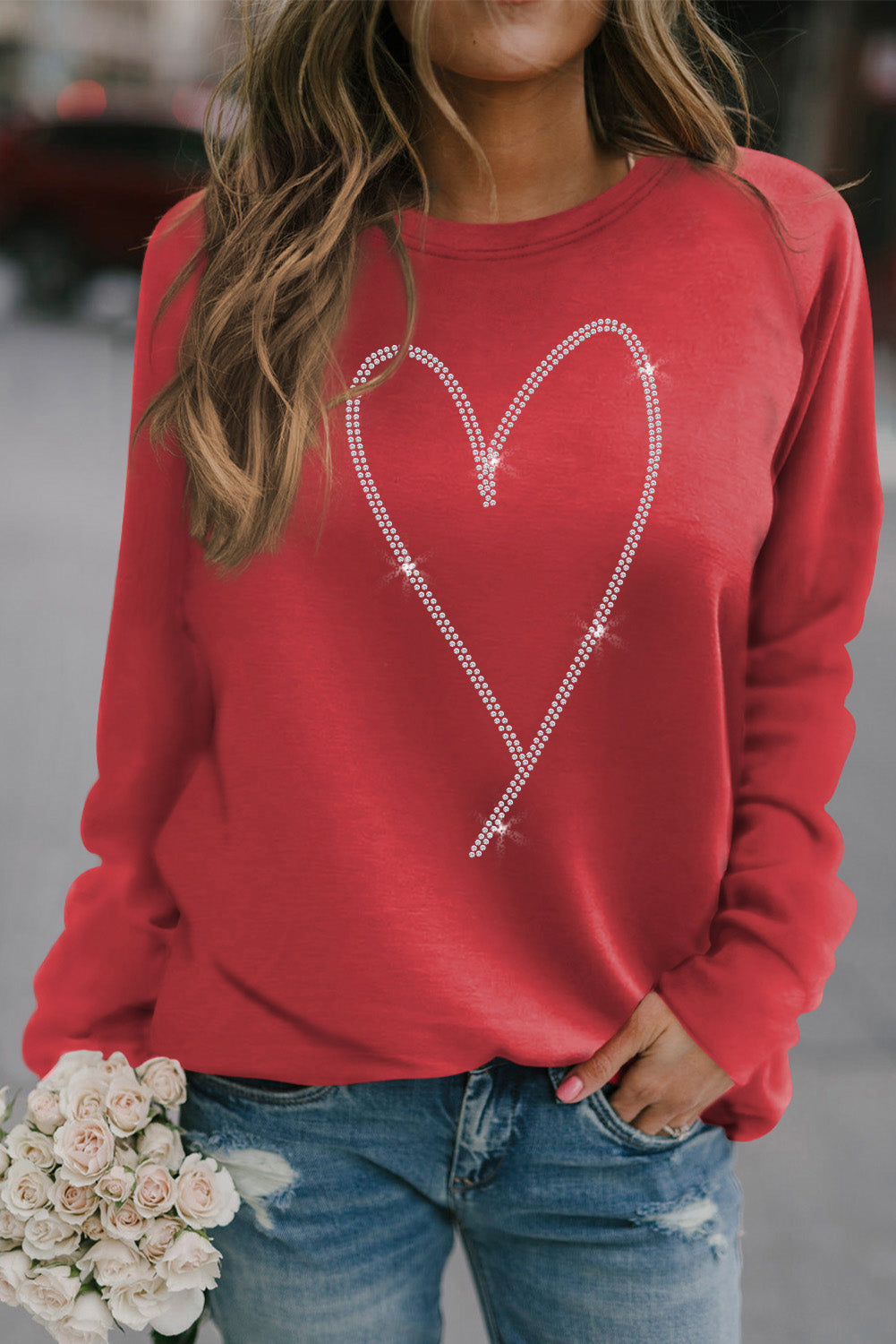 Azura Exchange Heart Shaped Long Sleeve Sweatshirt - 2XL Main image