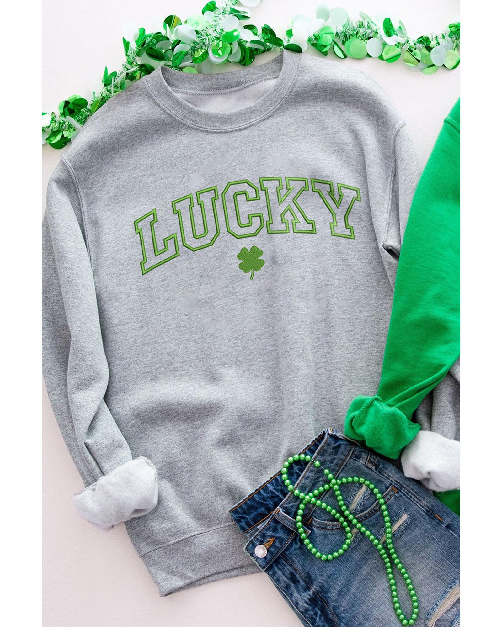 Azura Exchange Clover Embroidered Pullover Sweatshirt - L Main image