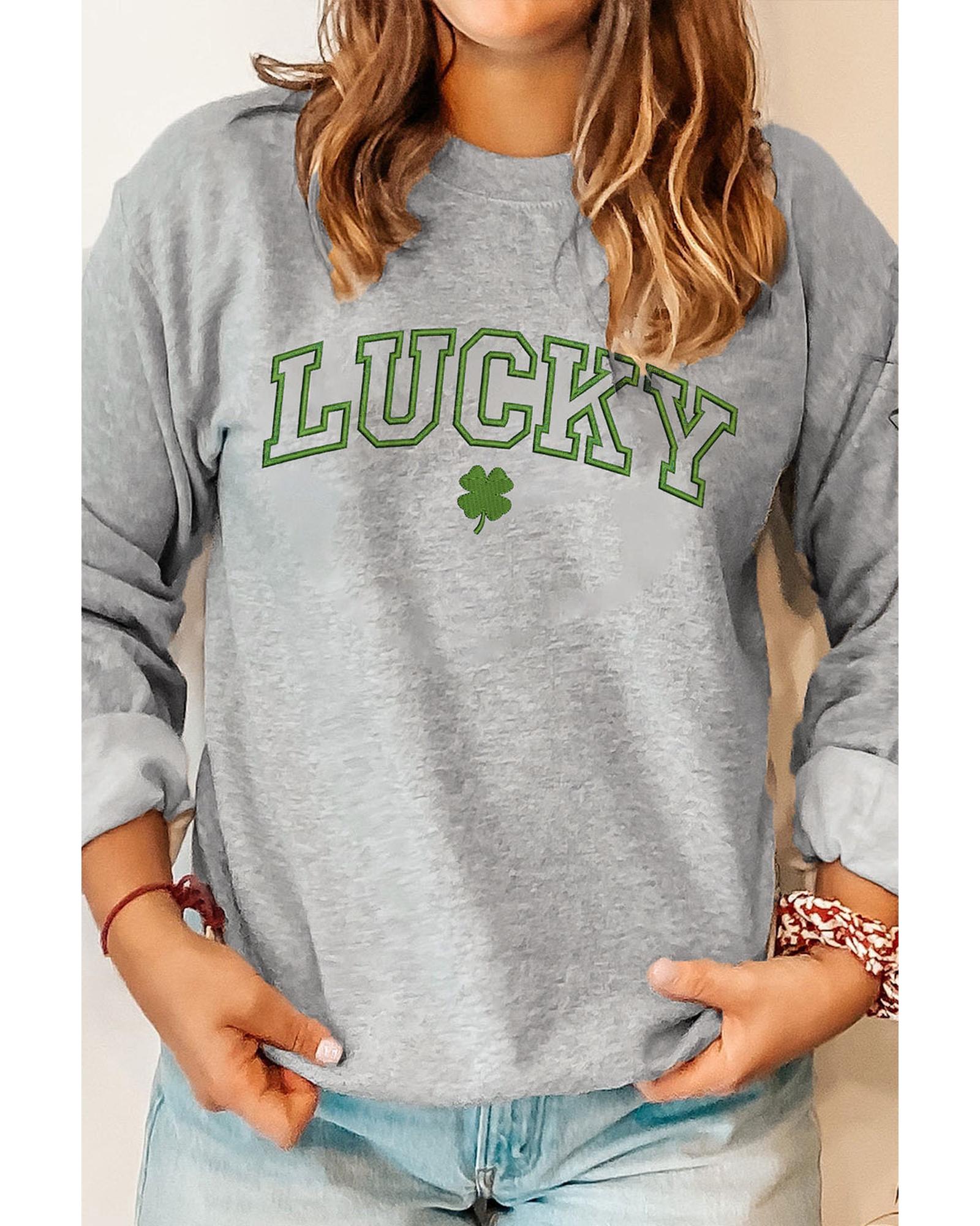 Azura Exchange Clover Embroidered Pullover Sweatshirt - L Secondary image