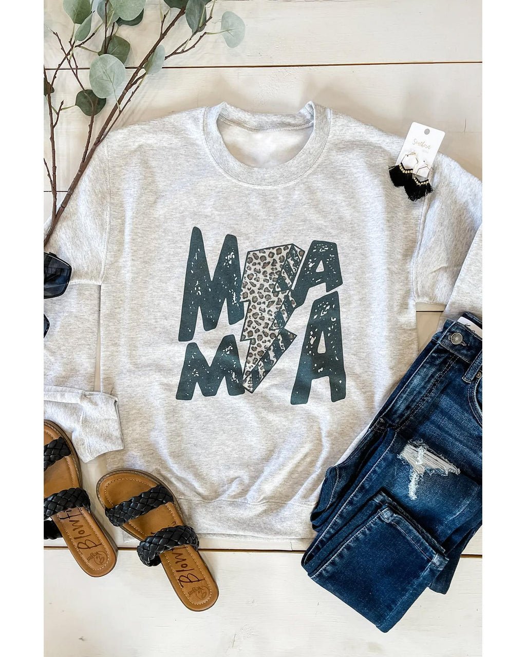 Azura Exchange Lightning Leopard Print Long Sleeve Sweatshirt - XL