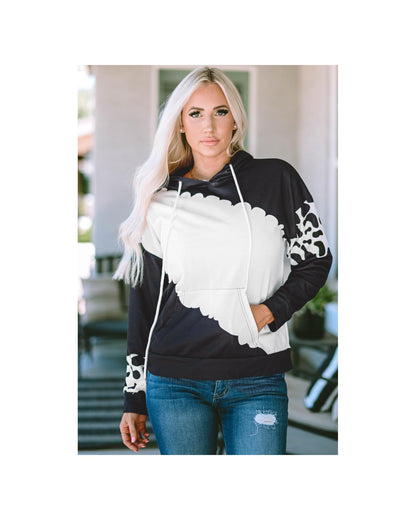 Azura Exchange Cow Tie Dye Print Pullover Hoodie with Pocket - XL