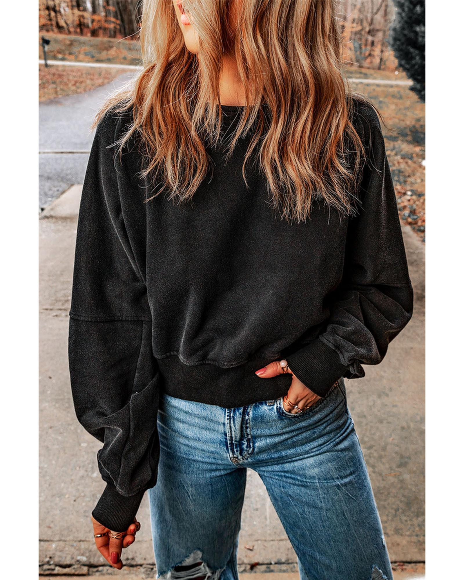 Azura Exchange Acid Wash Open Back Sweatshirt - XL Secondary image