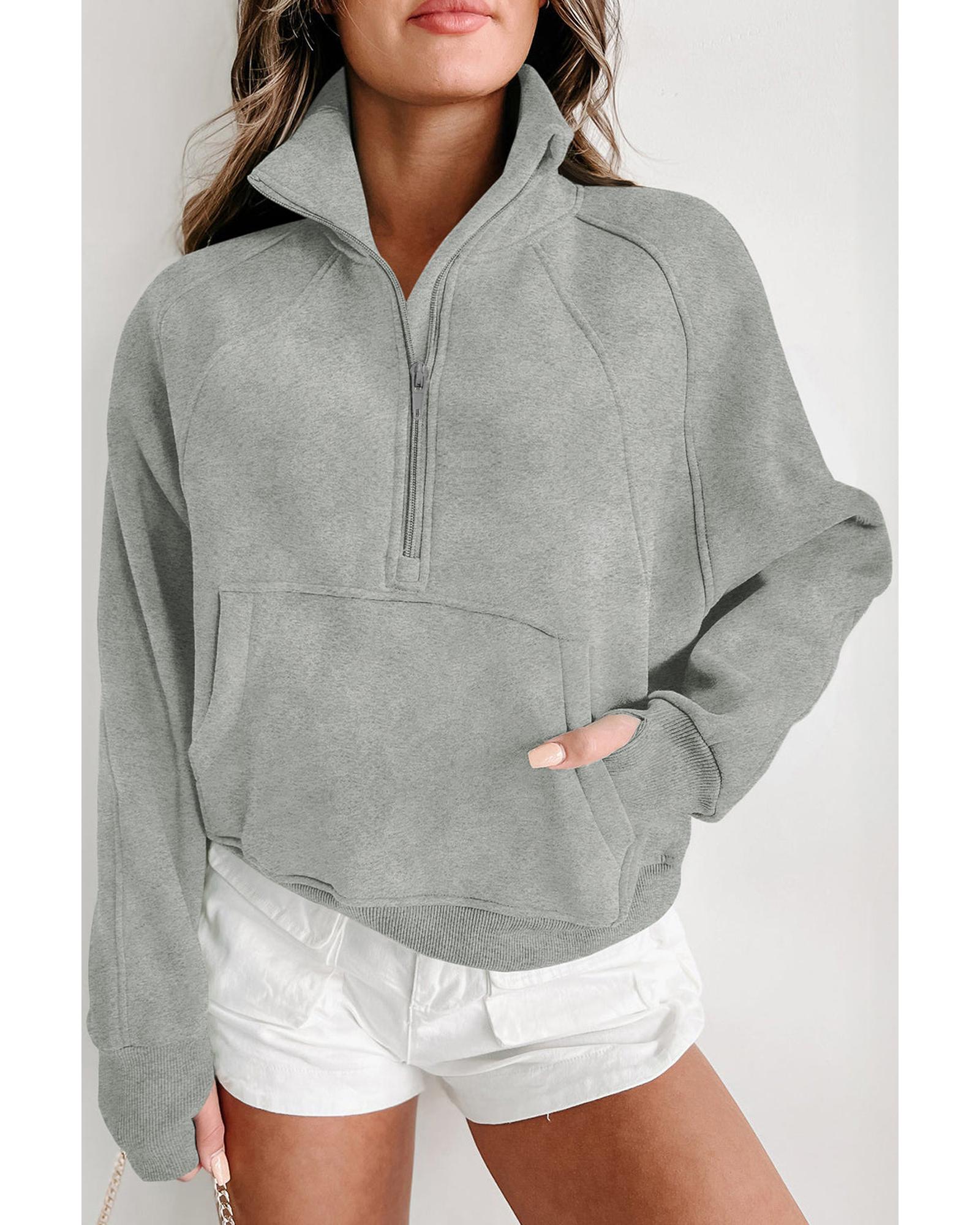 Azura Exchange Stand Collar Ribbed Sleeve Sweatshirt - XL Main image