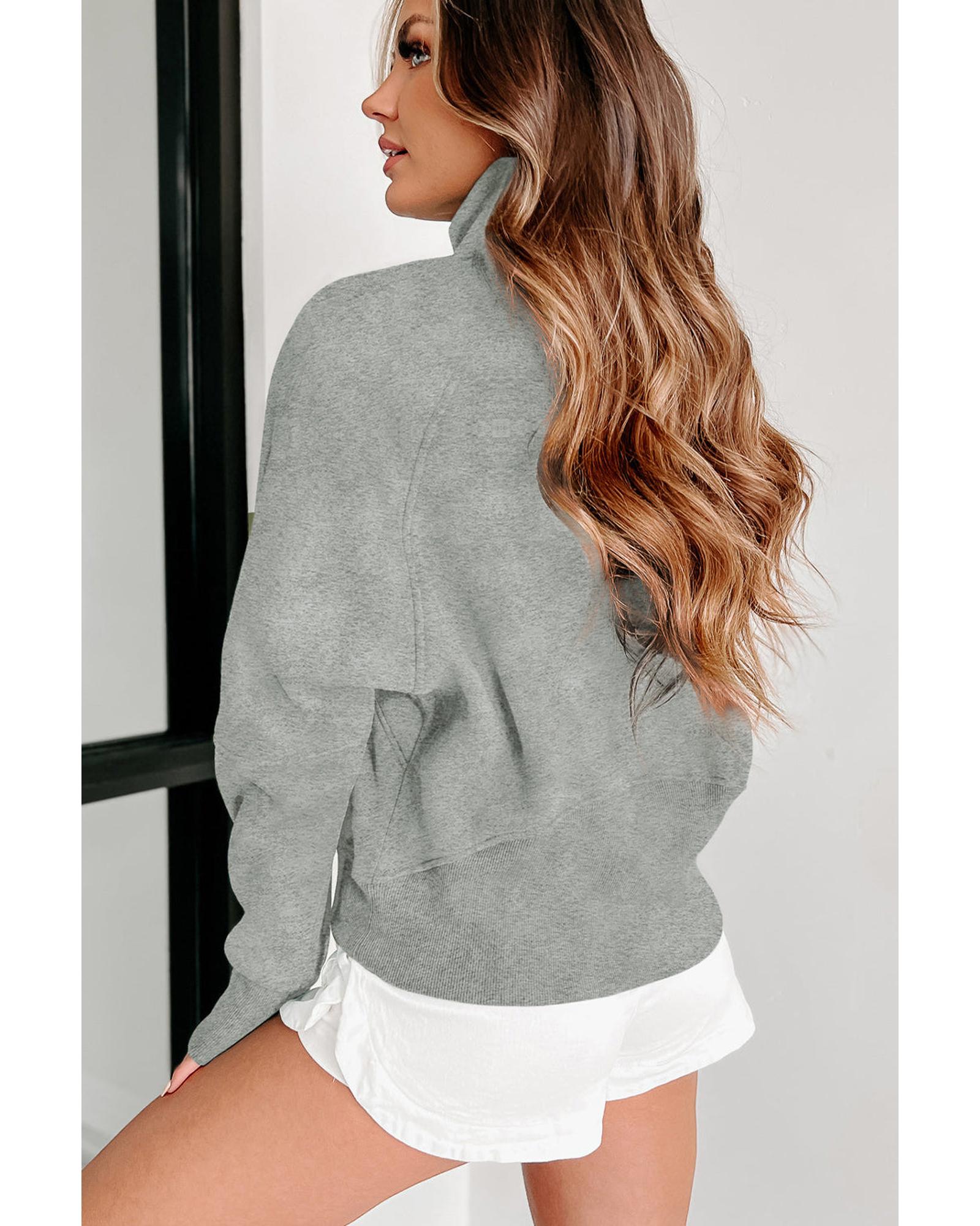 Azura Exchange Stand Collar Ribbed Sleeve Sweatshirt - XL Secondary image