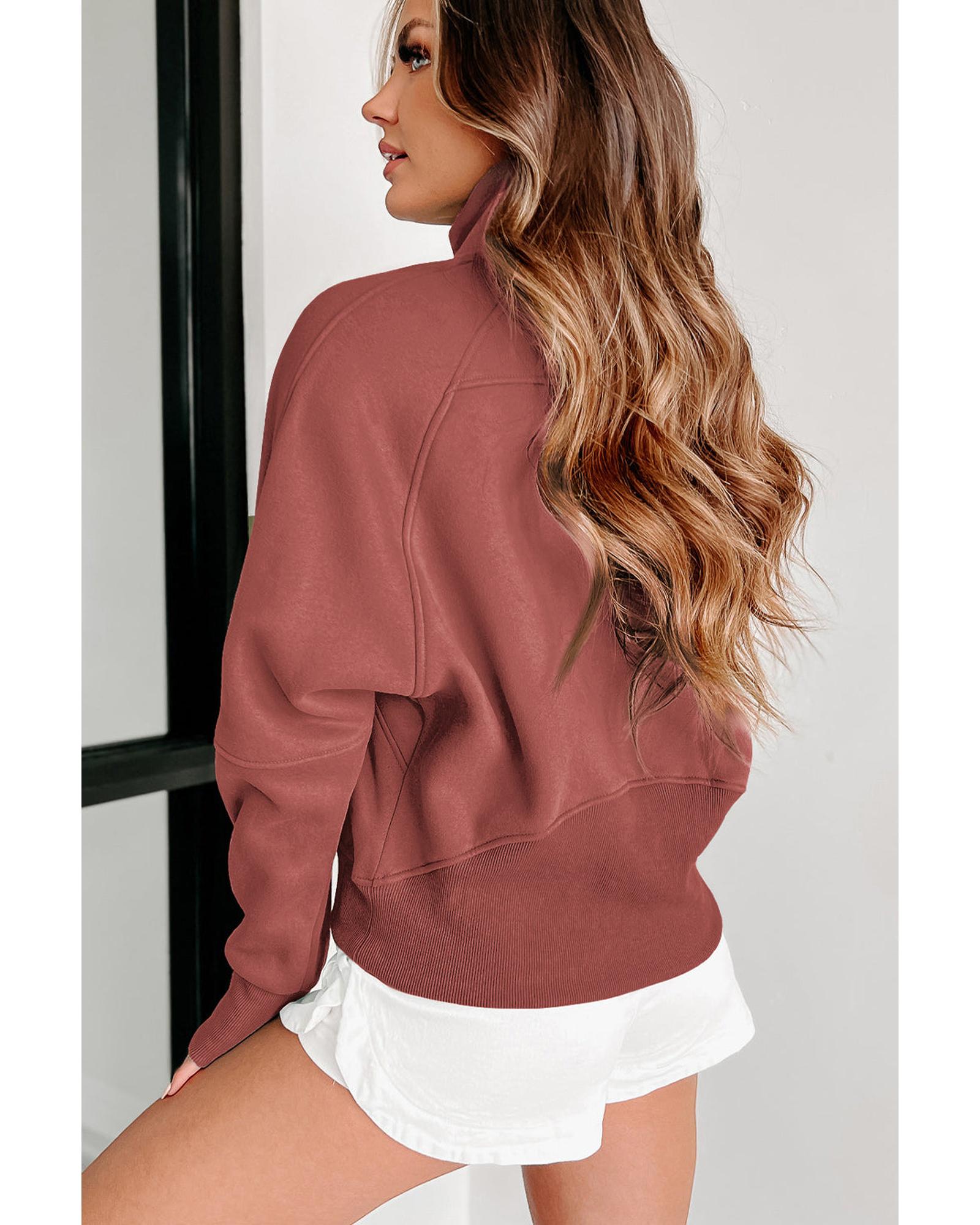 Azura Exchange Stand Collar Ribbed Sleeve Sweatshirt - XL Secondary image