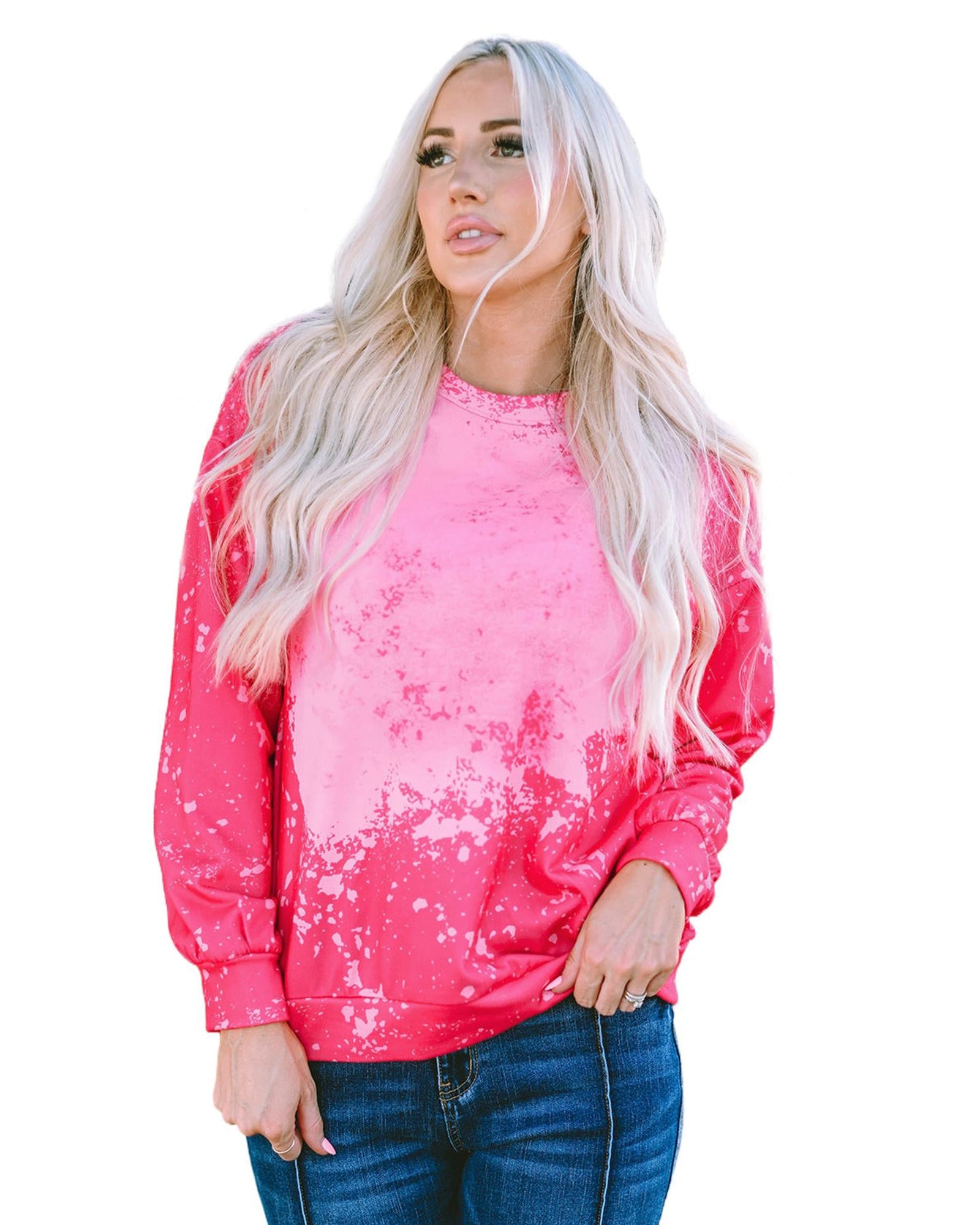 Azura Exchange Long Sleeve Tie Dye Pullover Sweatshirt - L