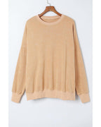 Azura Exchange Oversized Khaki Drop Shoulder Sweatshirt - M