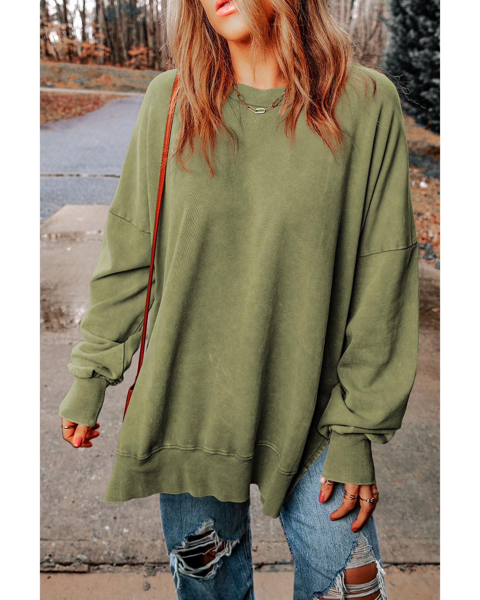 Azura Exchange Oversized Ribbed Trim Sweatshirt - L Main image