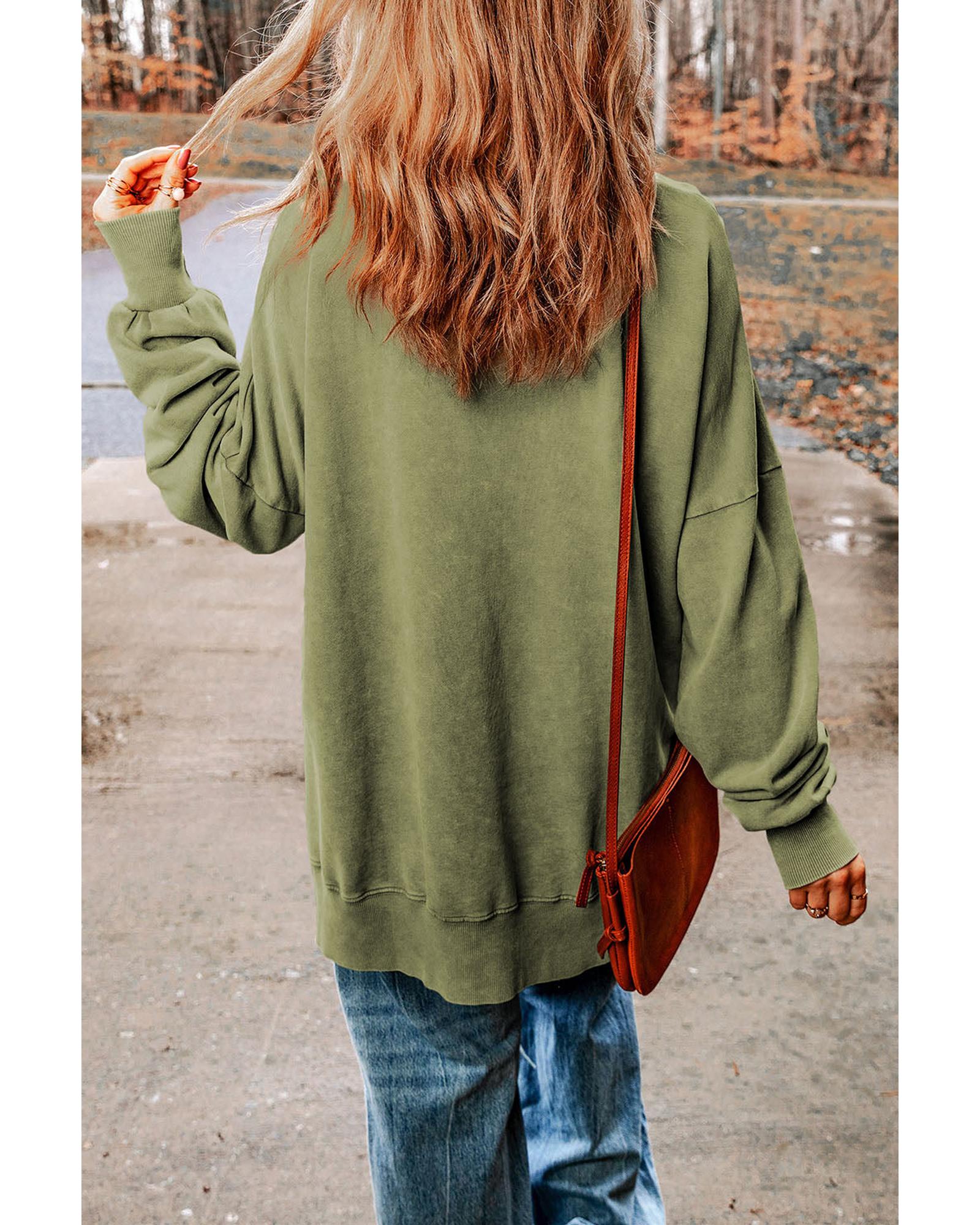 Azura Exchange Oversized Ribbed Trim Sweatshirt - L Secondary image