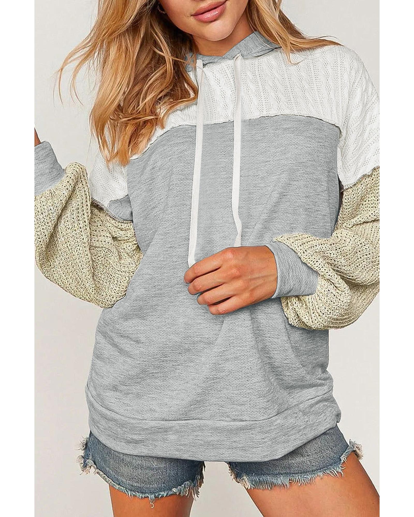 Azura Exchange Colorblock Patchwork Pullover Hoodie - M Main image