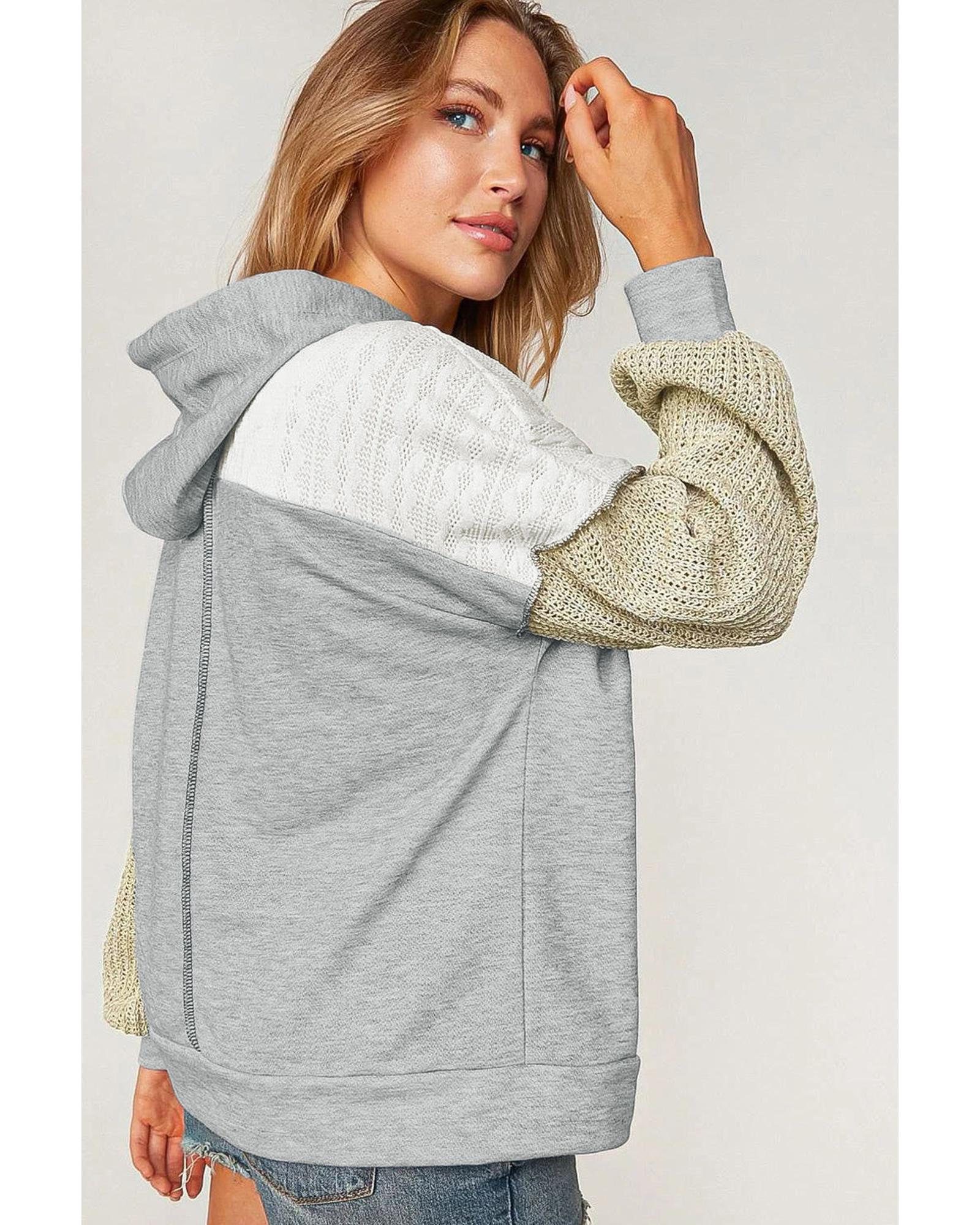 Azura Exchange Colorblock Patchwork Pullover Hoodie - S Secondary image