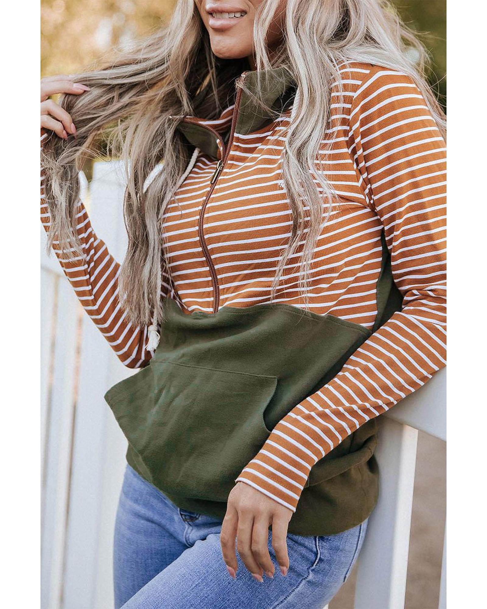 Azura Exchange Color Block Patchwork Thumbhole Sleeve Hoodie - M Secondary image