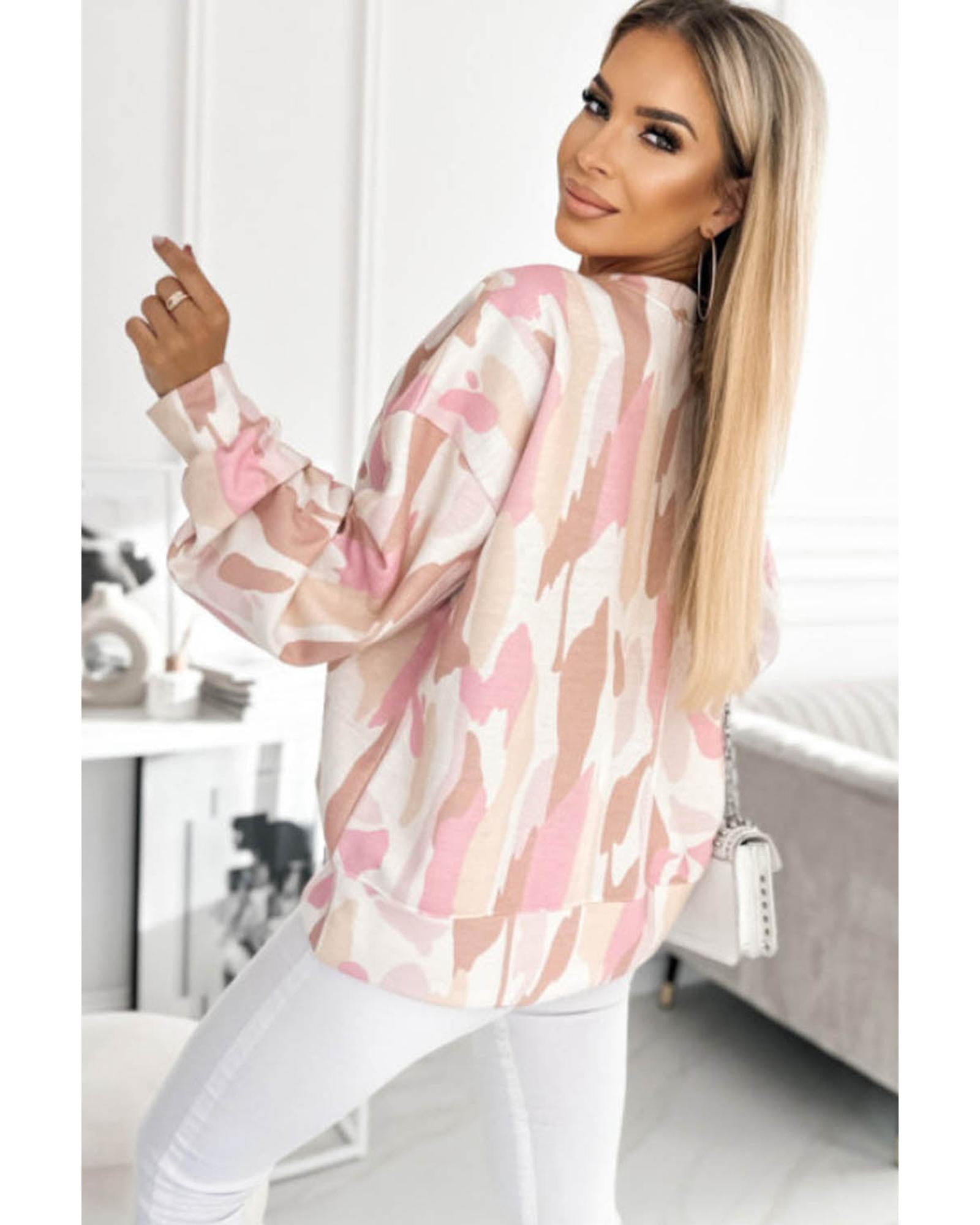 Azura Exchange Relaxed Geometric Print Crewneck Sweatshirt - L Secondary image
