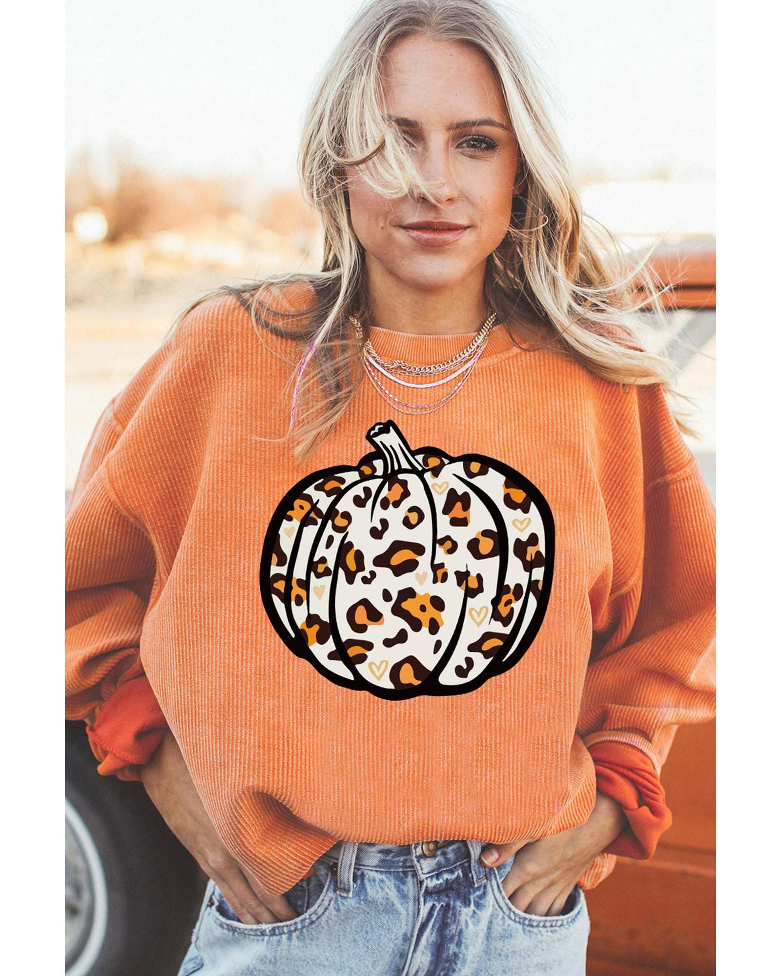 Azura Exchange Leopard Graphic Corded Sweatshirt - M Secondary image