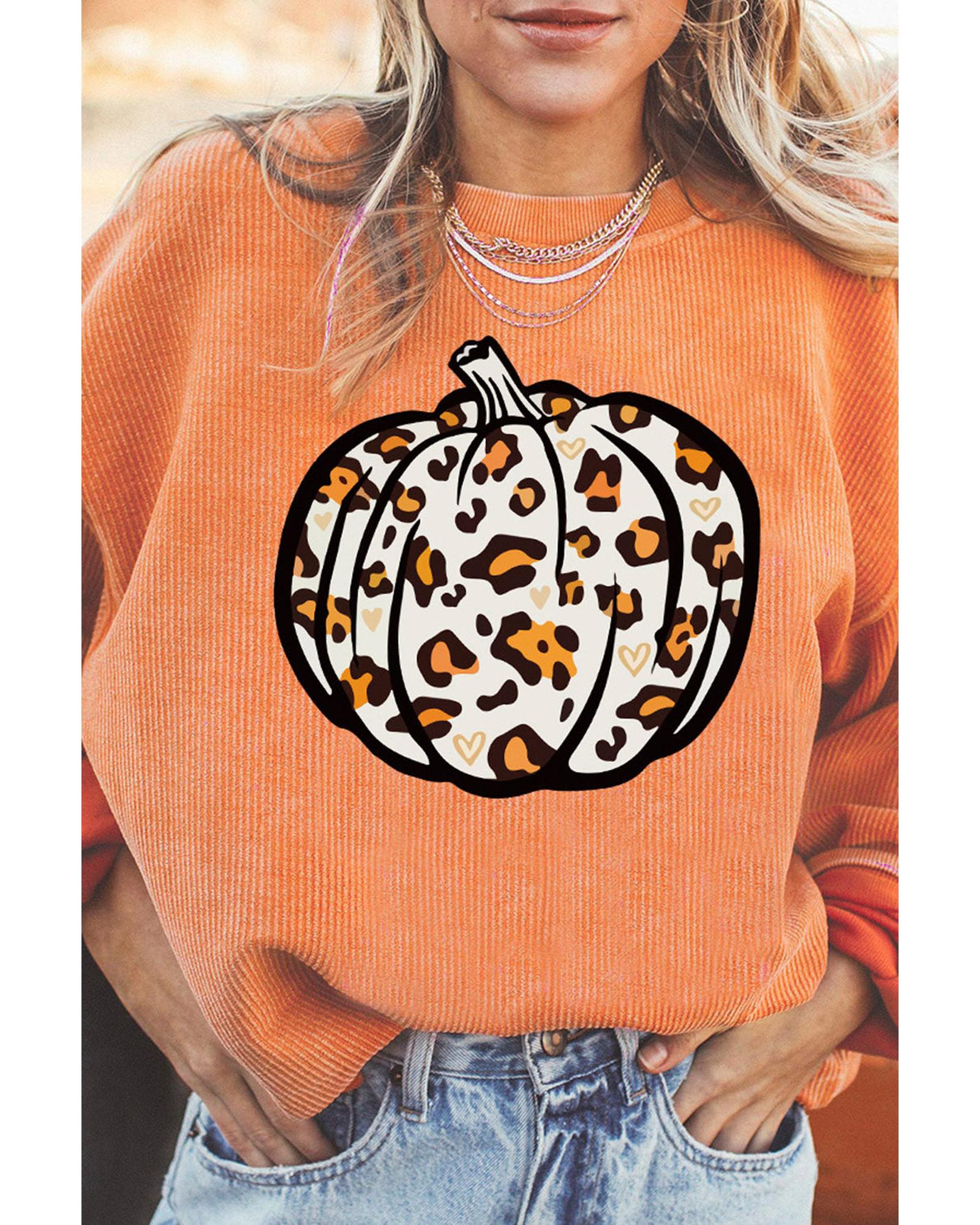 Azura Exchange Leopard Graphic Corded Sweatshirt - S Main image