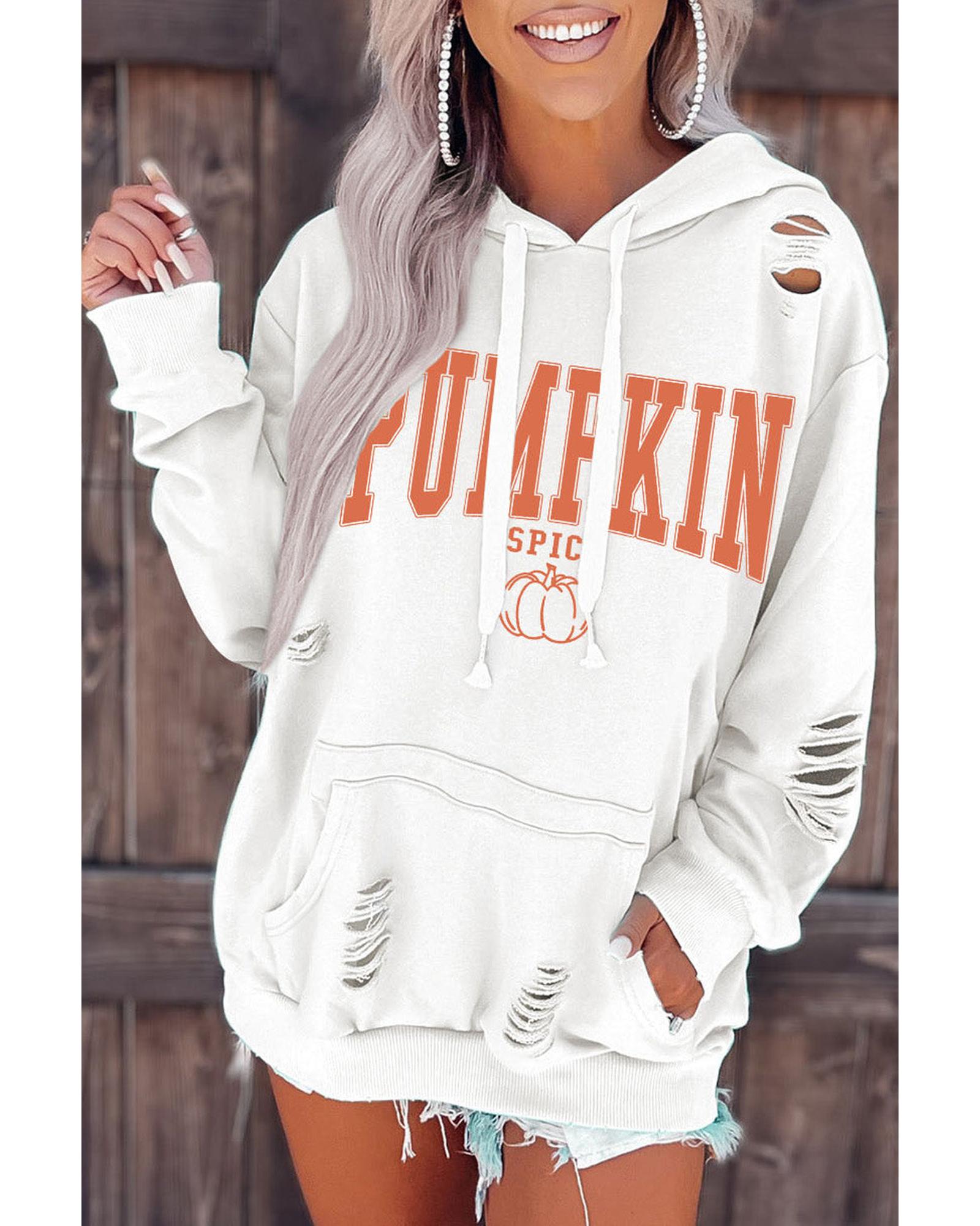 Azura Exchange Pumpkin Spice Distressed Hoodie - M Main image