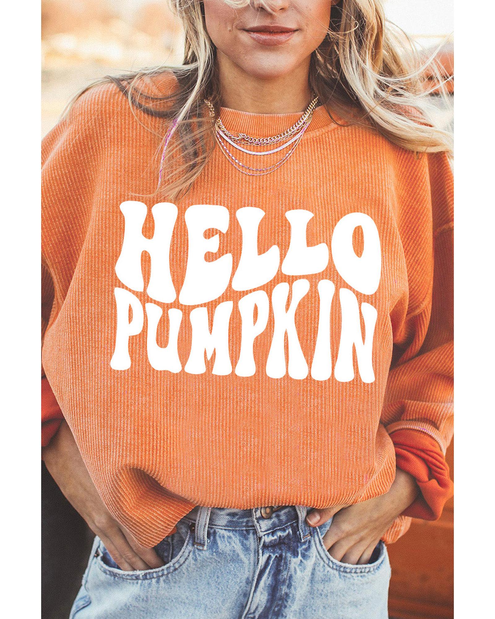 Azura Exchange HELLO PUMPKIN Graphic Corded Sweatshirt - M Main image