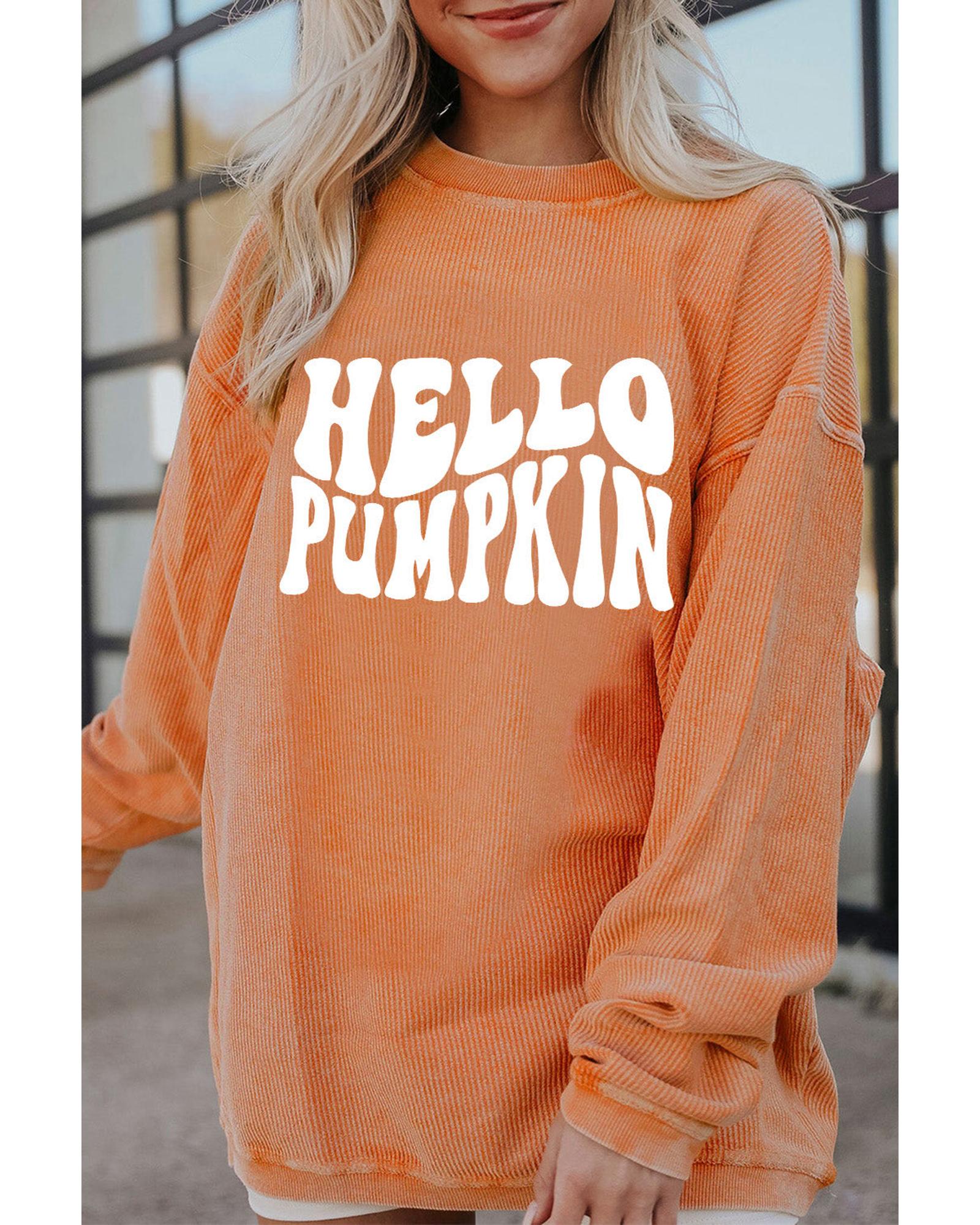 Azura Exchange HELLO PUMPKIN Graphic Corded Sweatshirt - M Secondary image