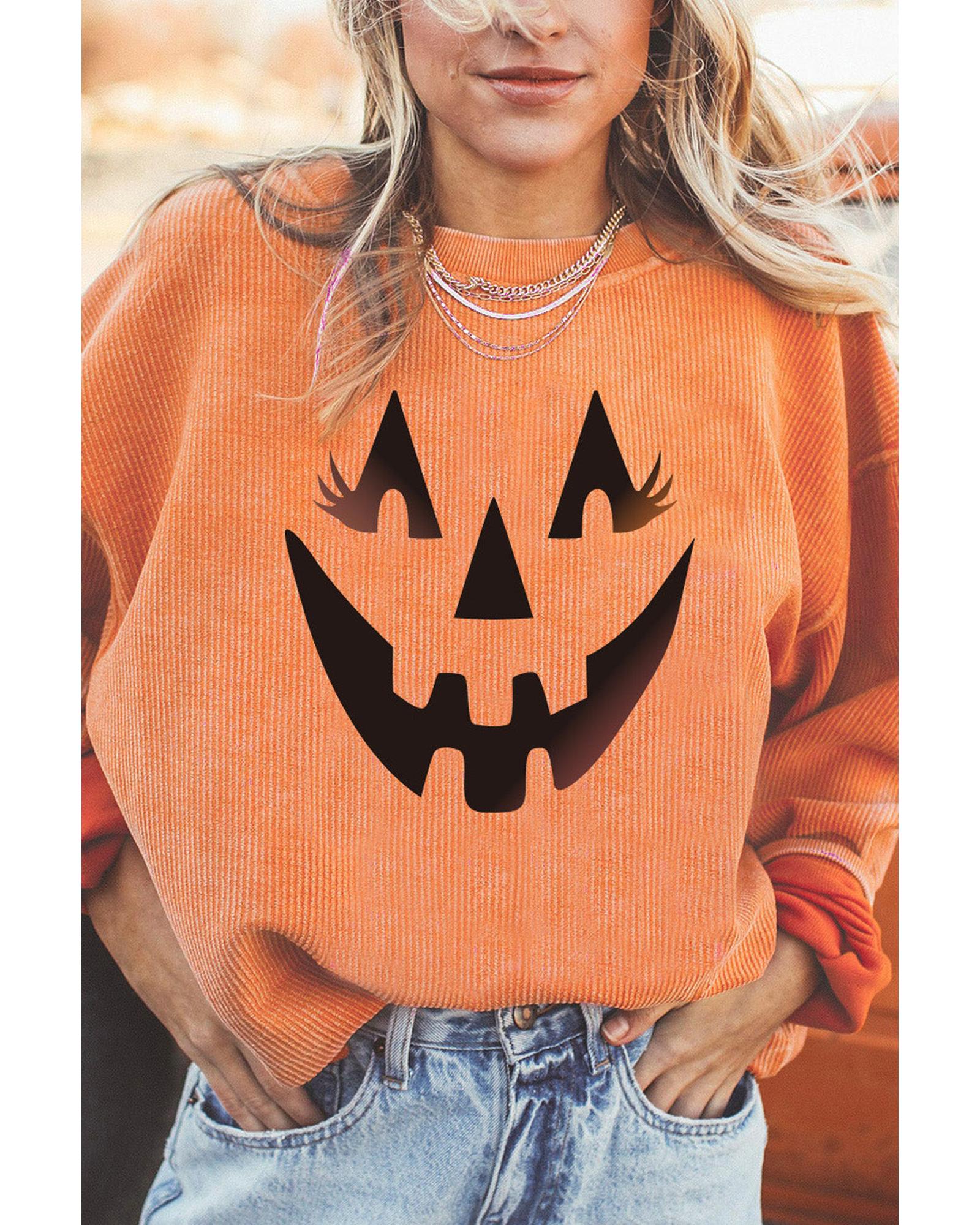 Azura Exchange Pumpkin Smile Face Graphic Sweatshirt - 2XL Main image