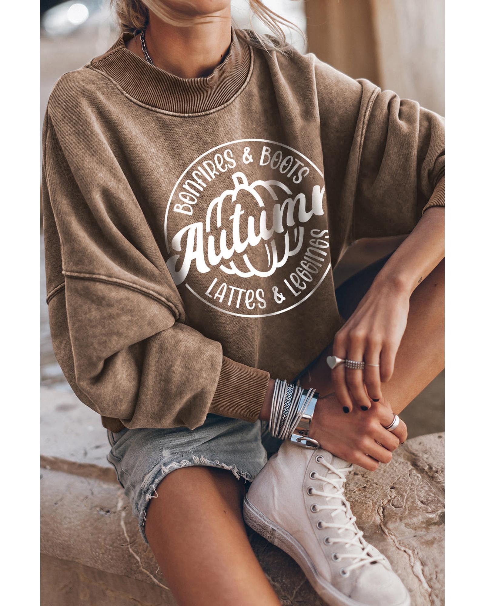 Azura Exchange Autumn Pumpkin Print Drop Shoulder Sweatshirt - 2XL Secondary image
