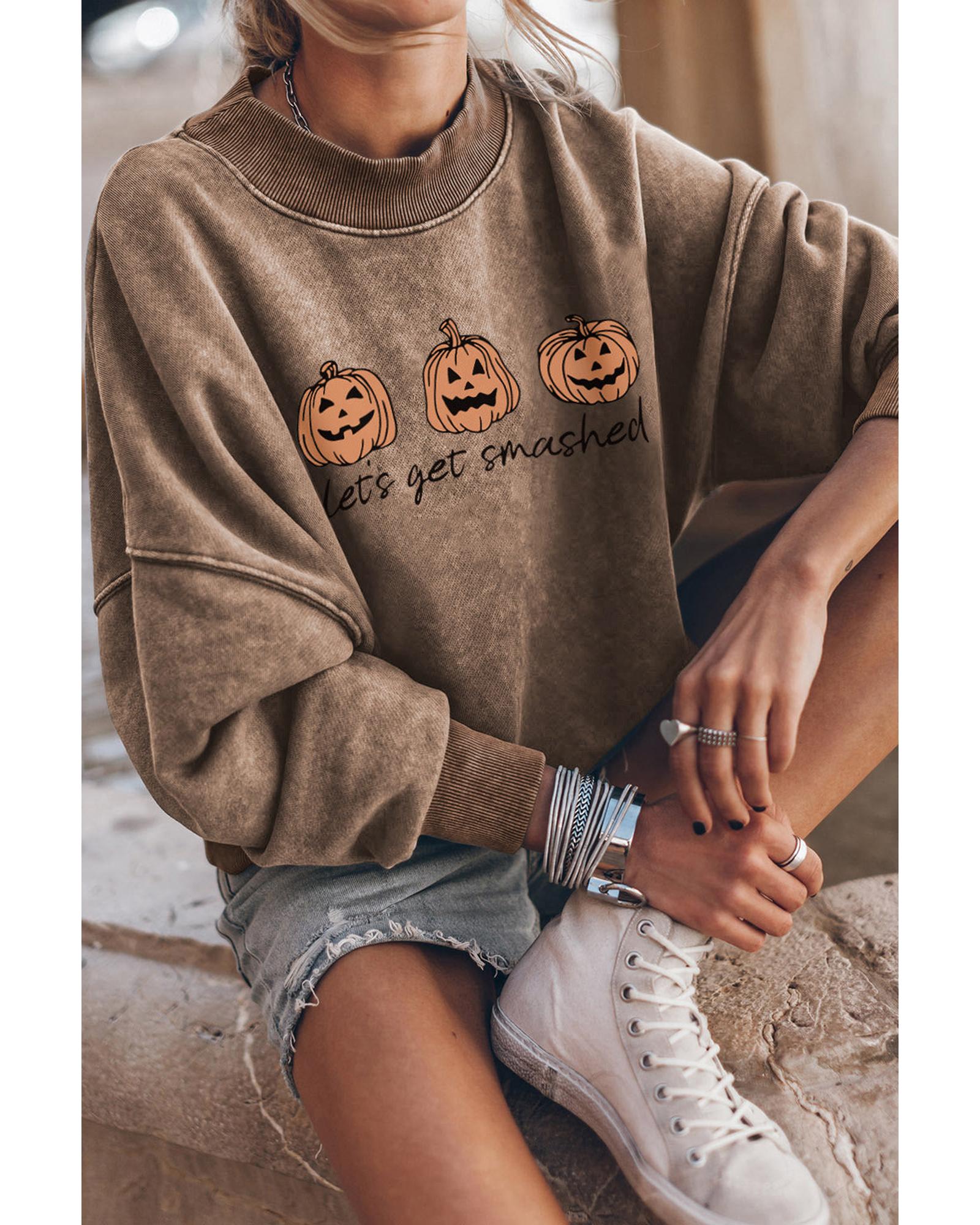 Azura Exchange Lets Get Smashed Halloween Pumpkin Graphic Sweatshirt - 2XL Secondary image