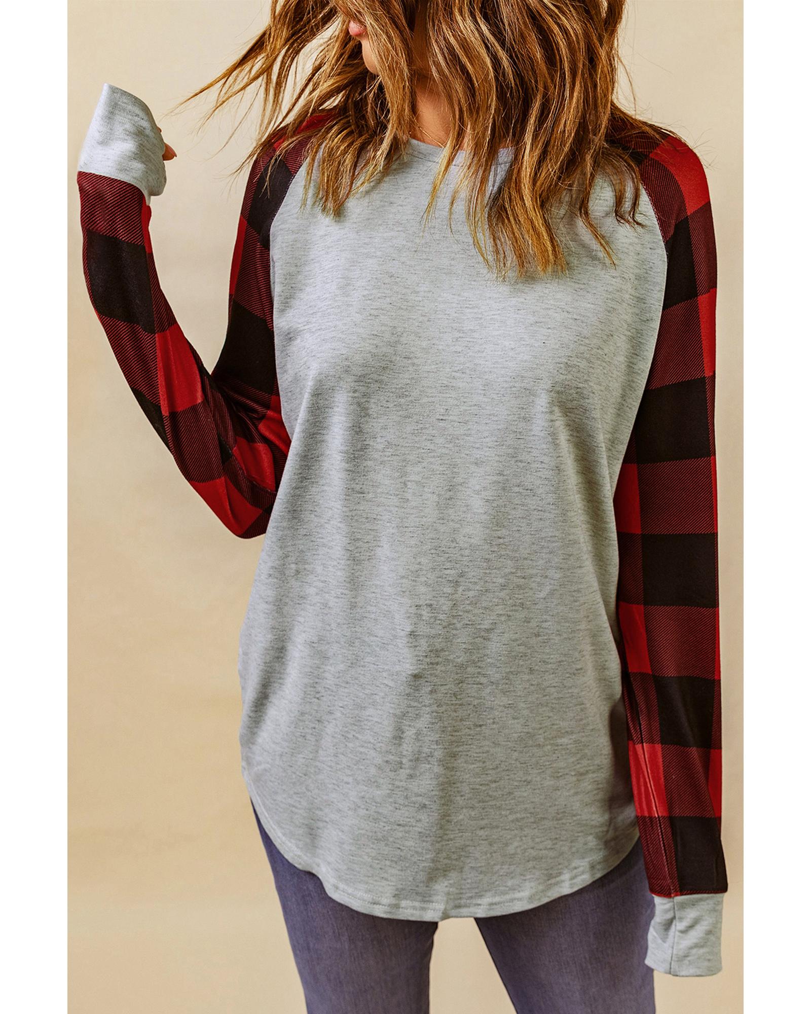 Azura Exchange Plaid Long Sleeve Sweatshirt - XL Main image