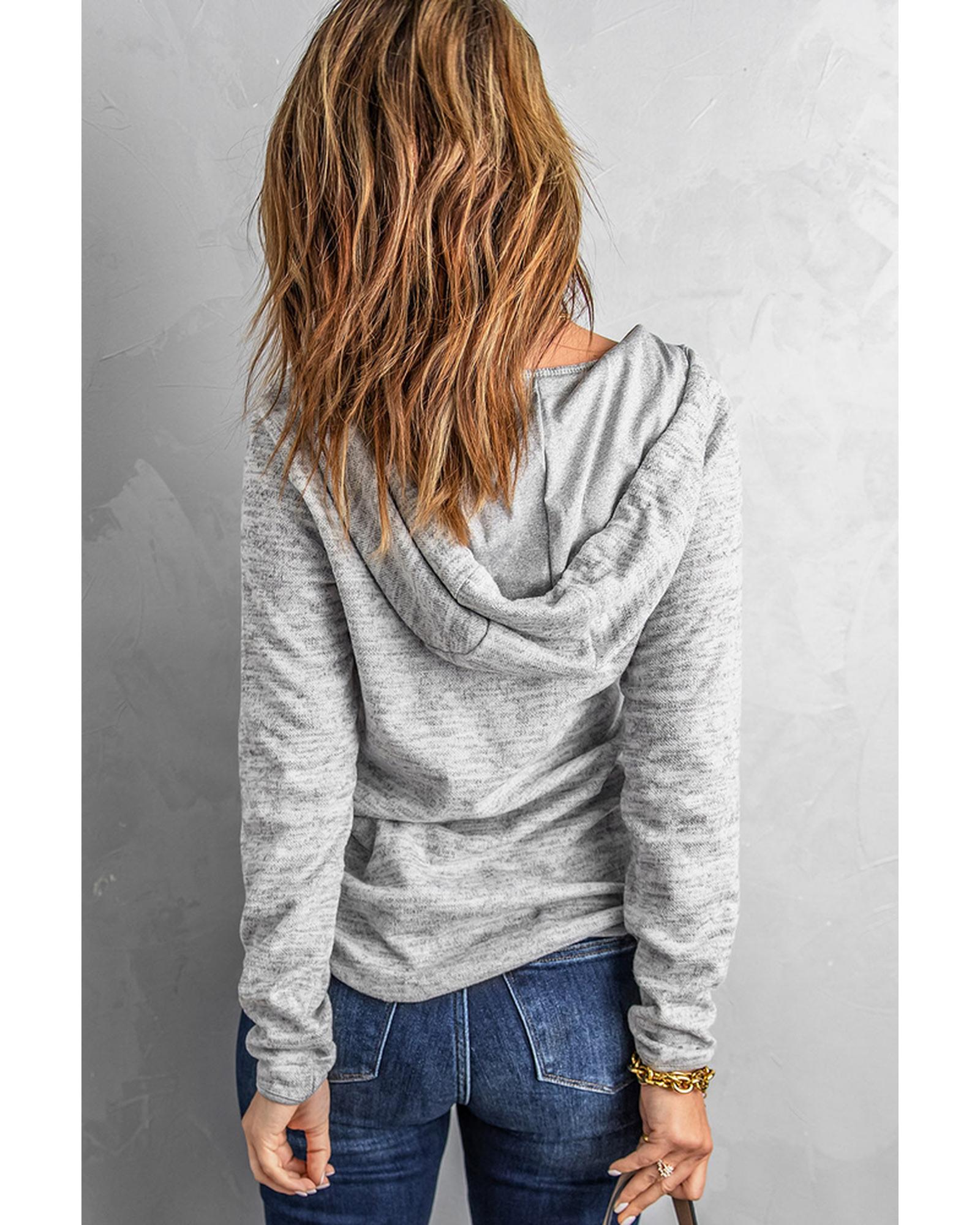 Azura Exchange Buttoned Casual Hoodie with Pocket Design - S Secondary image