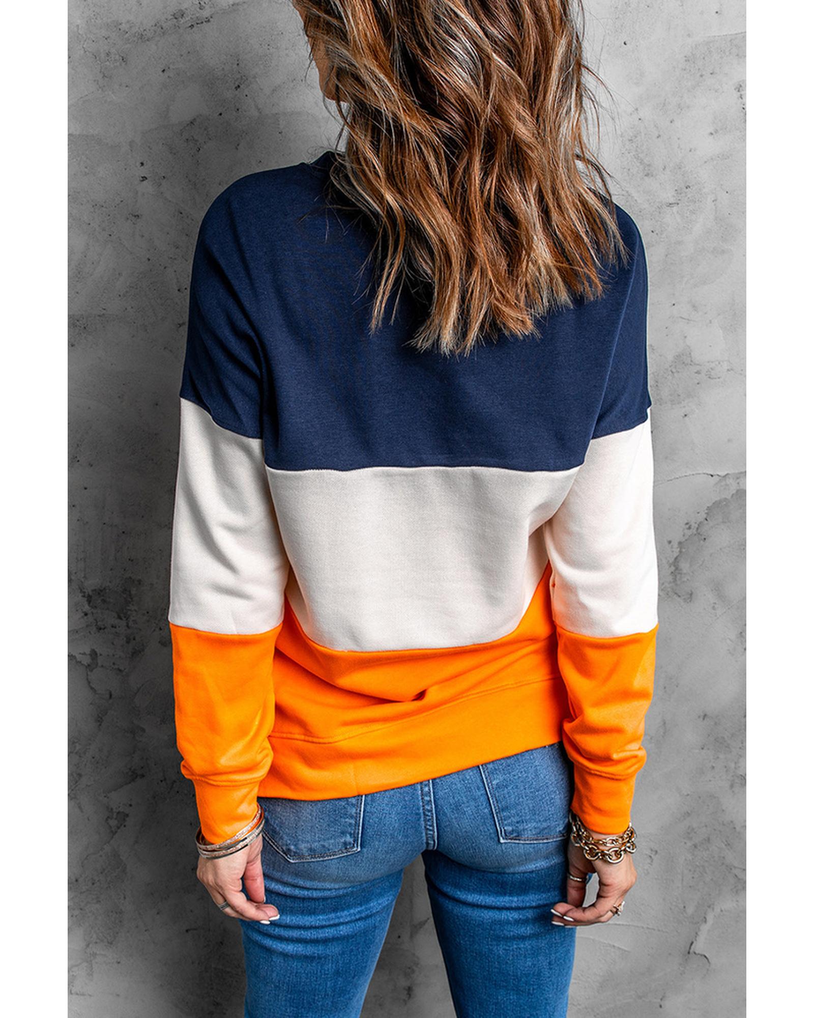 Azura Exchange Colorblock Sweatshirt with Contrast Stitching and Slits - XL Secondary image