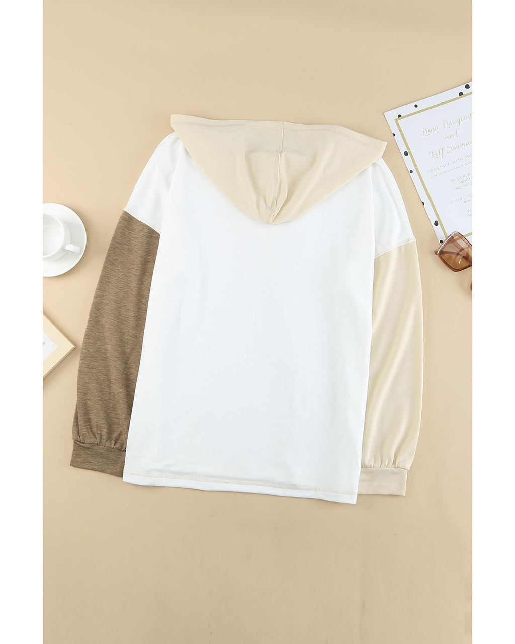 Azura Exchange Colorblock V Neck Long Sleeve Hoodie - XL