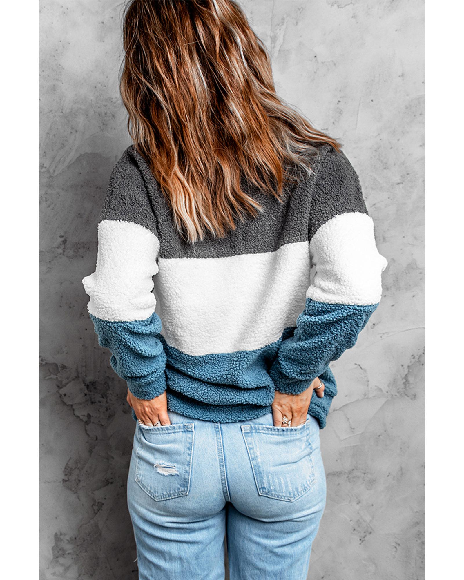 Azura Exchange Colorblock Plush Sweatshirt - S Secondary image