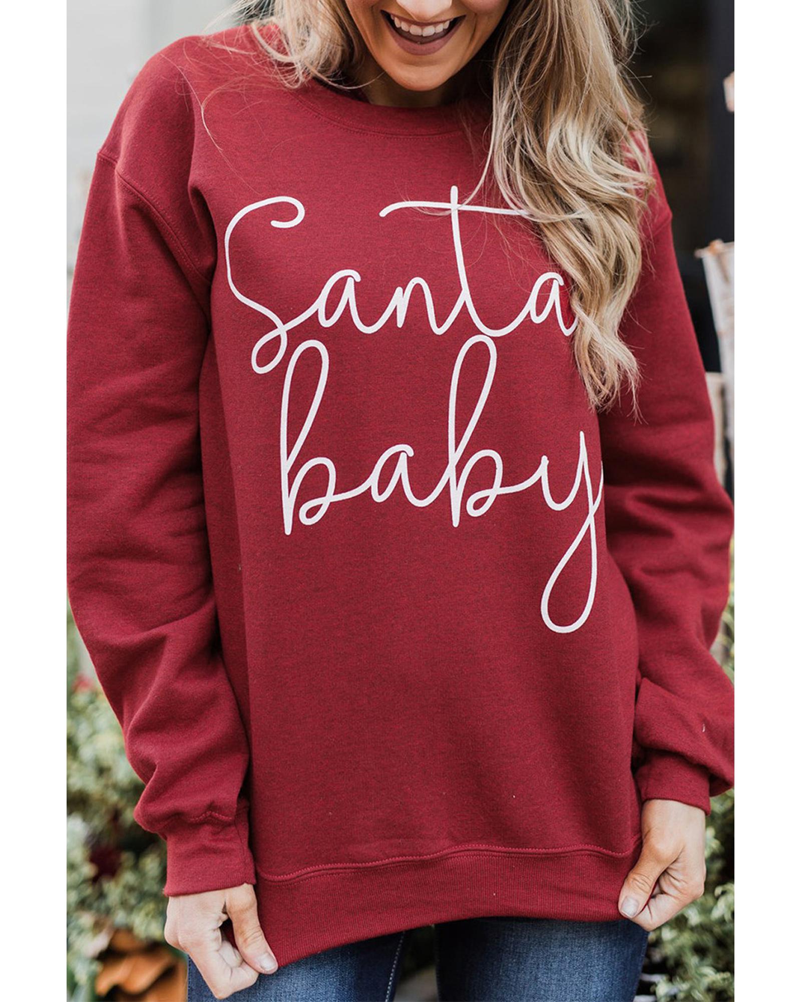 Azura Exchange Santa Baby Print Pullover Sweatshirt - M Main image