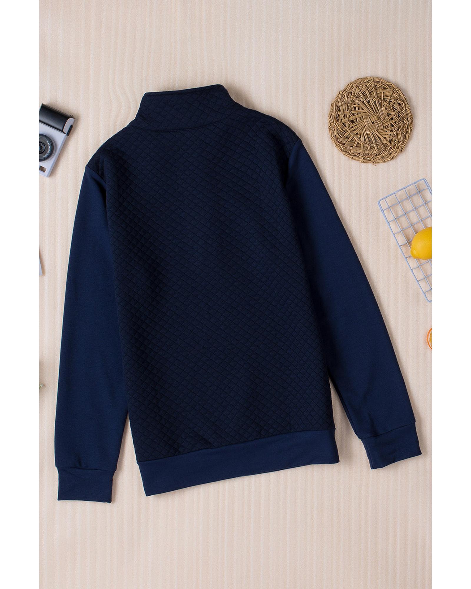 Azura Exchange Luxury Waffle Zip Up Sweatshirt - S Secondary image