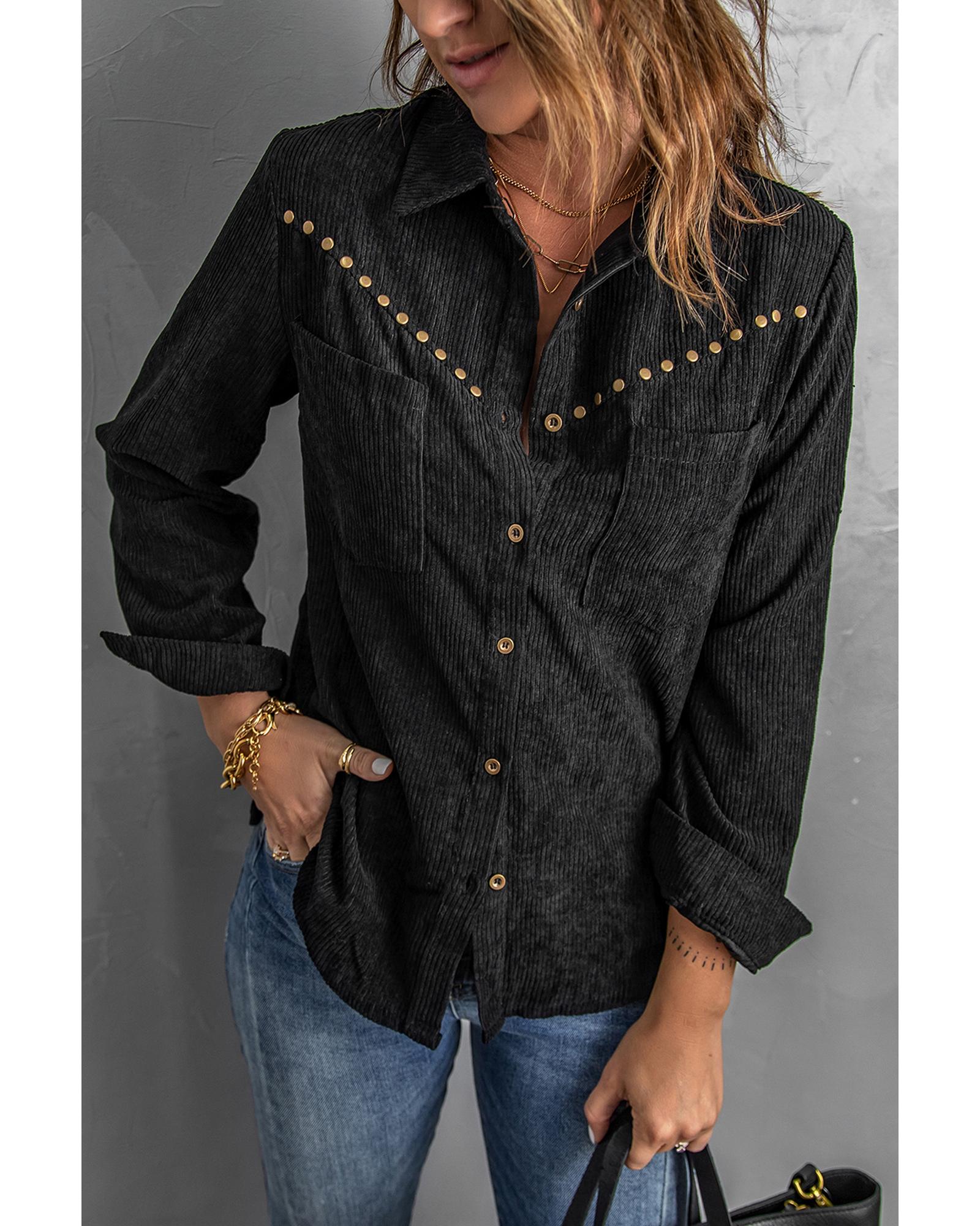 Azura Exchange Buttoned Corduroy Shirt with Pockets - XL Main image