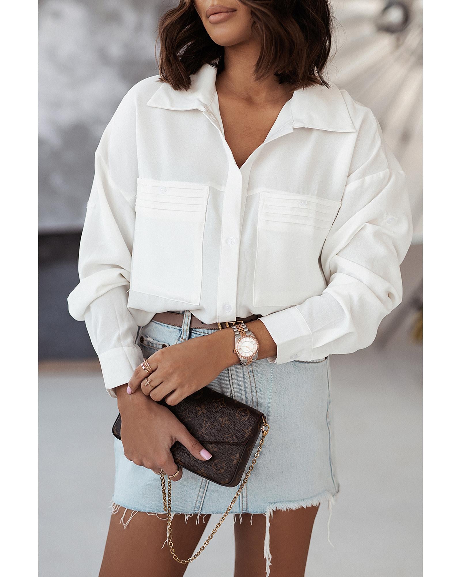 Azura Exchange Long Sleeve Button-up Shirt - M Main image