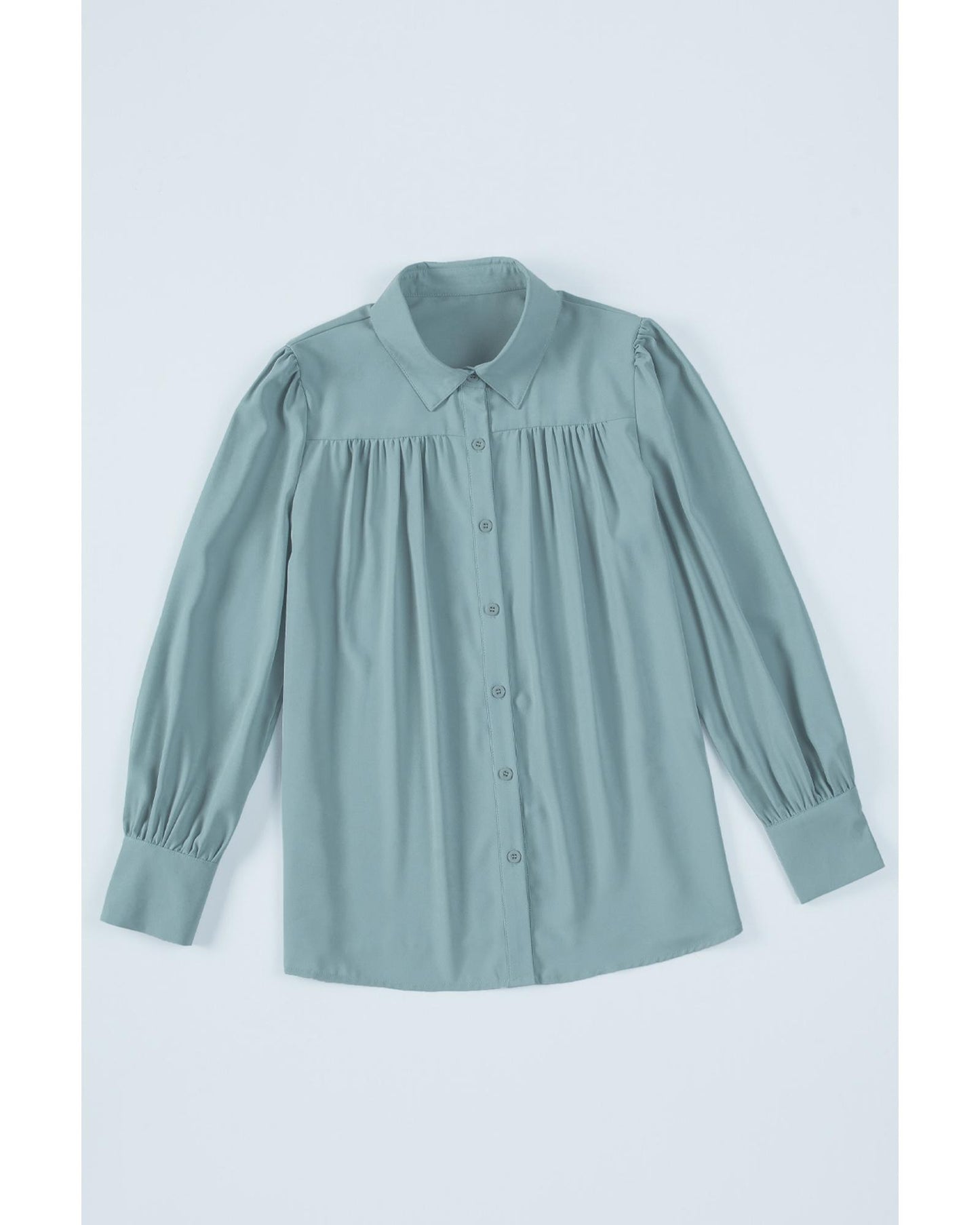 Azura Exchange Button Up Puff Sleeve Blouse - S