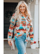 Azura Exchange Multicolor Aztec Print Long Sleeve Shirt - XL