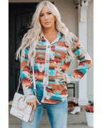 Azura Exchange Multicolor Aztec Print Long Sleeve Shirt - XL