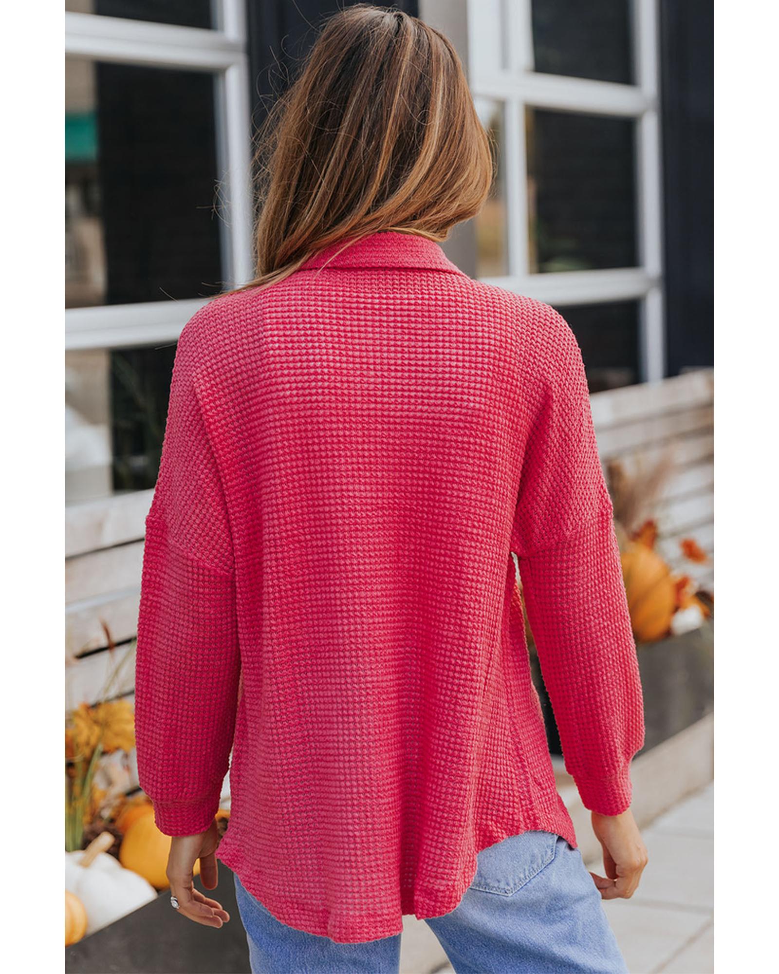 Azura Exchange Button Up Waffle Knit Casual Shirt - M Secondary image