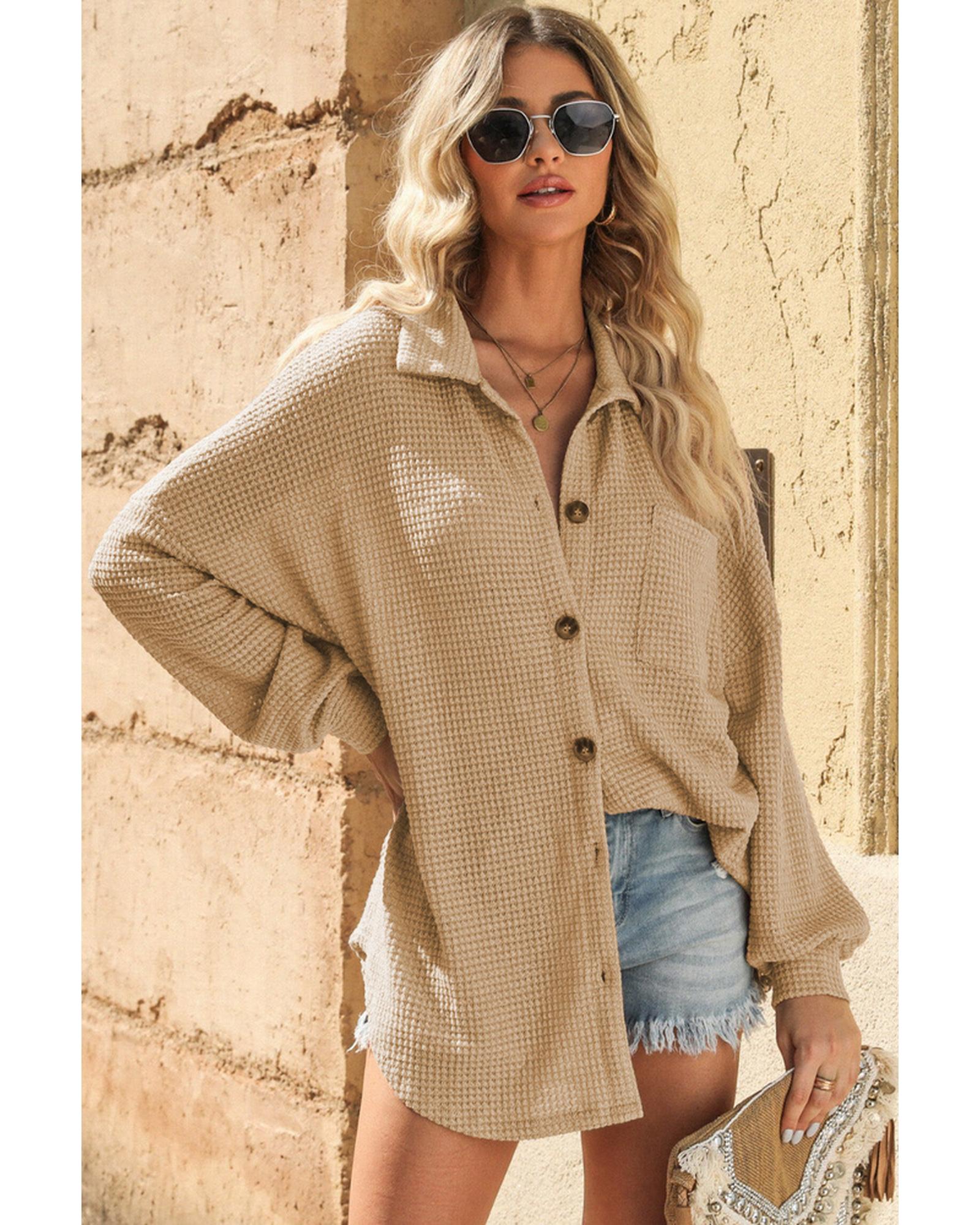 Azura Exchange Waffle Knit Button Up Shirt - XL Main image