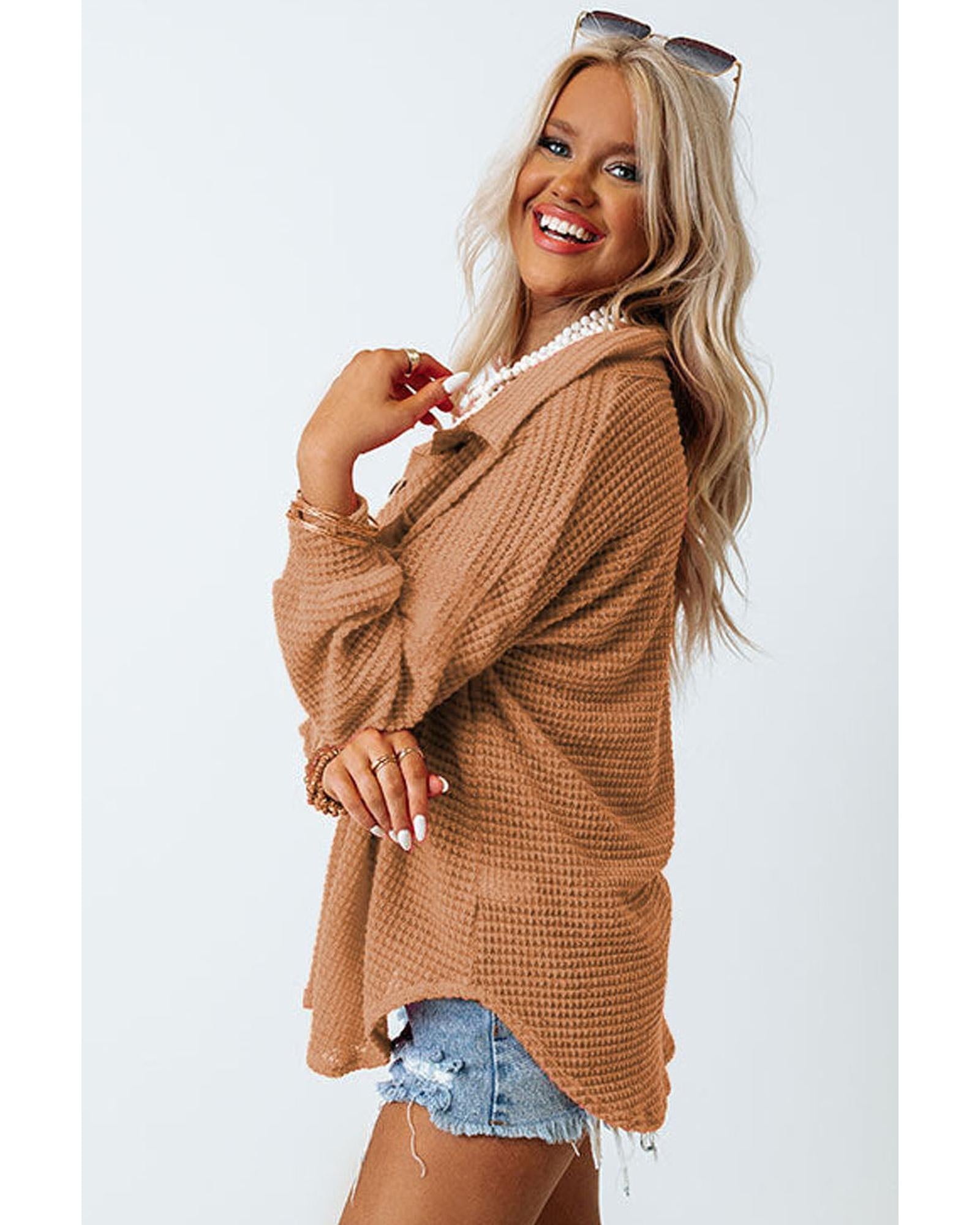 Azura Exchange Waffle Knit Button Up Casual Shirt - 2XL Secondary image