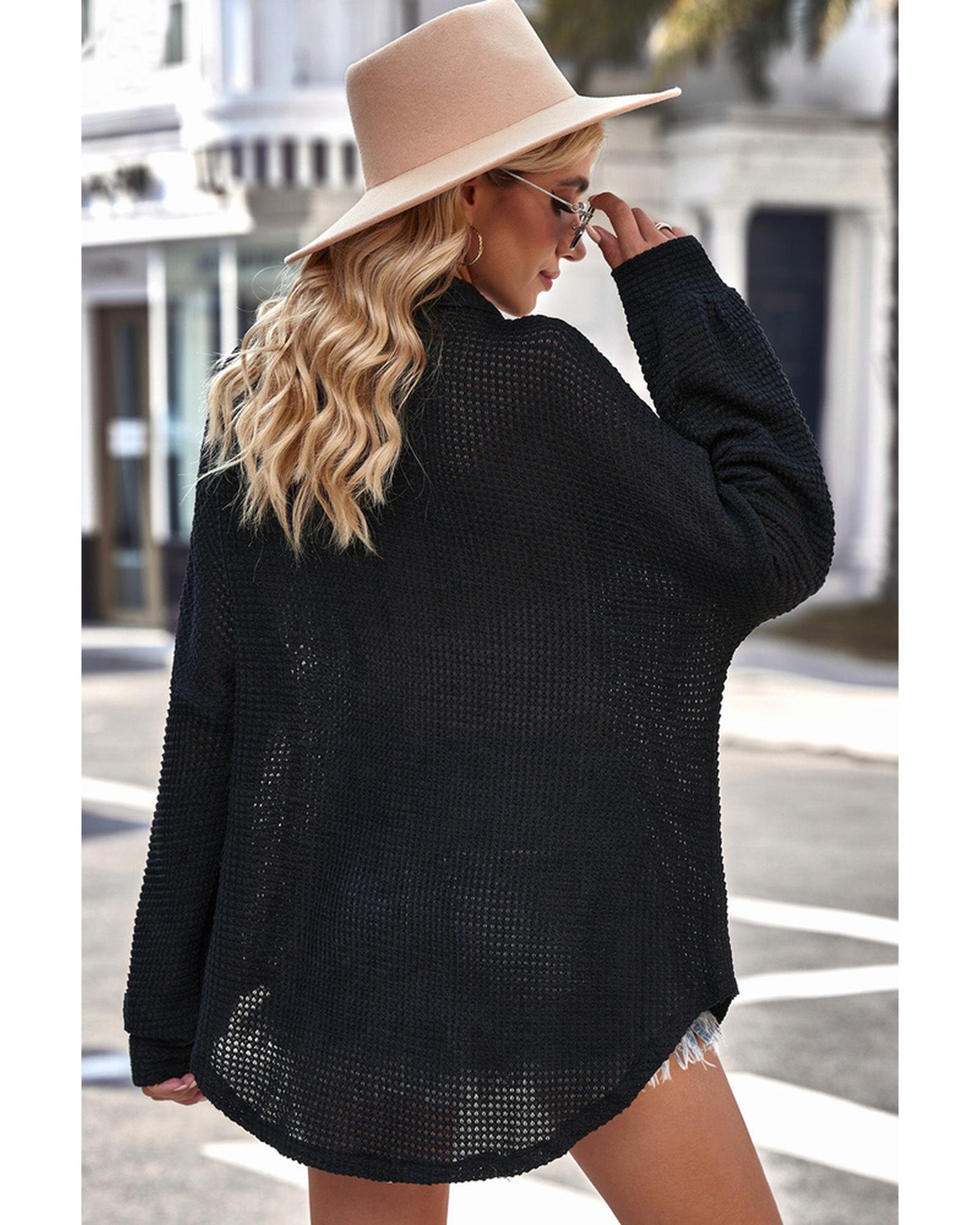 Azura Exchange Button Up Waffle Knit Casual Shirt - XL Secondary image